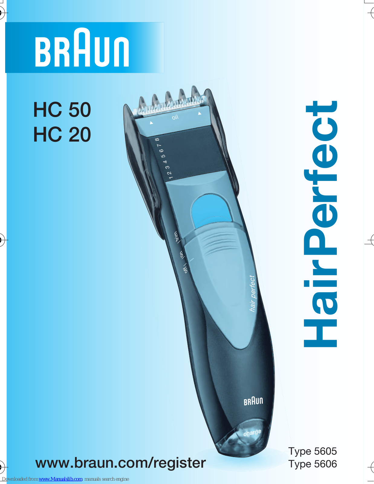 Braun HC 20, HC 50, HairPerfect HC 20, HairPerfect HC 50 User Manual