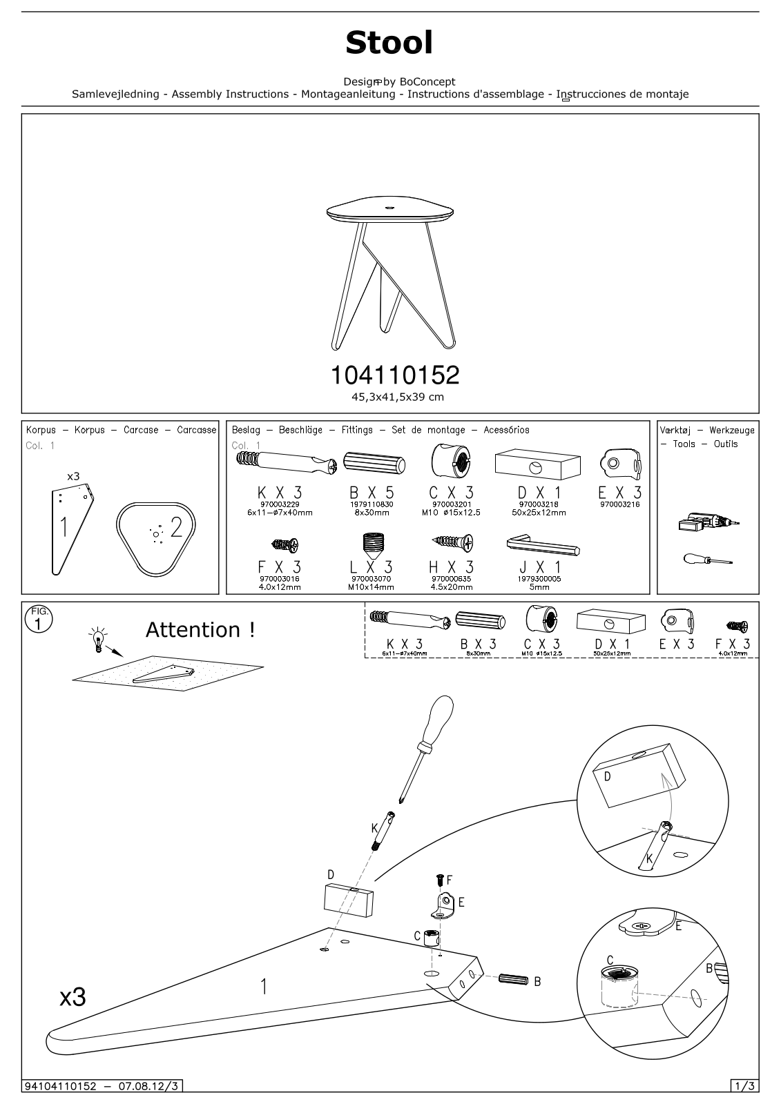 BoConcept 104110152 Assembly Instruction