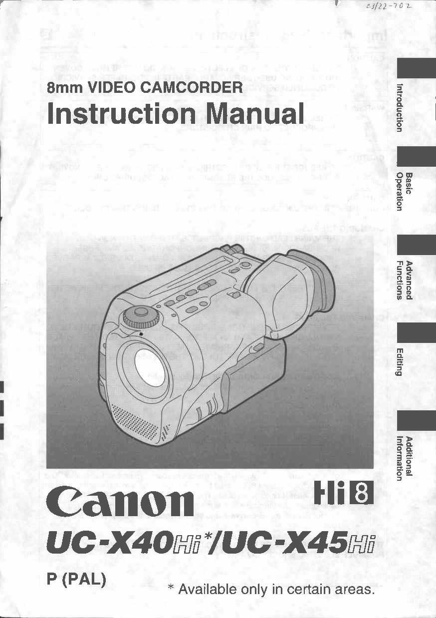 Canon UC-X45, UC-X40 User Manual