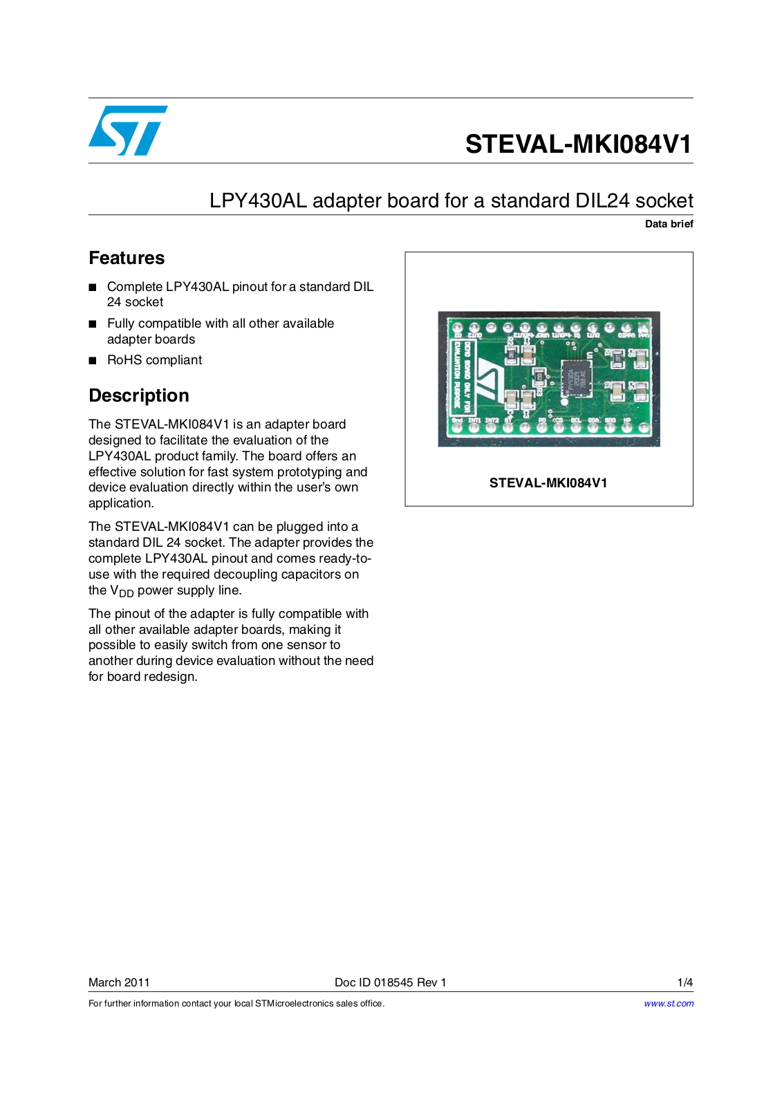 ST MKI084V1 User Manual