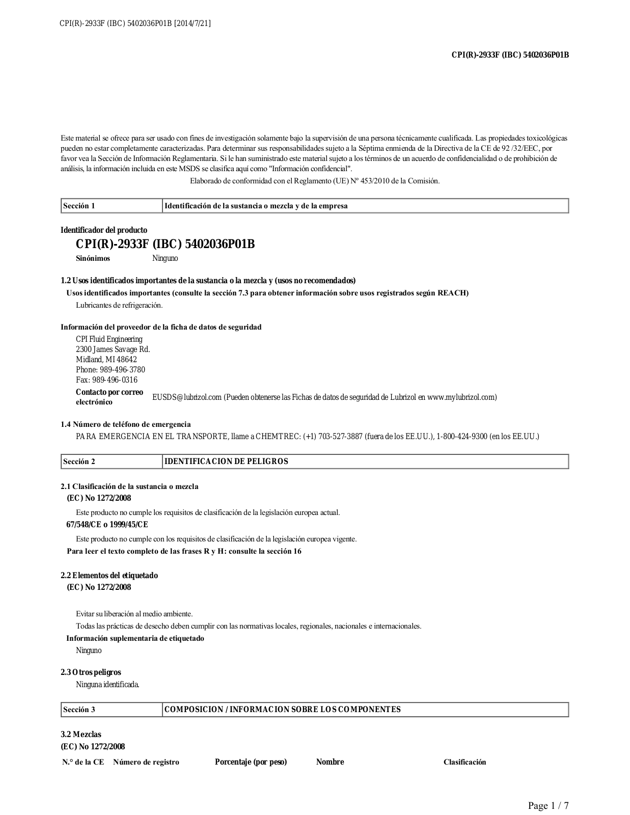 Danfoss CPI(R)-2933F Safety guide