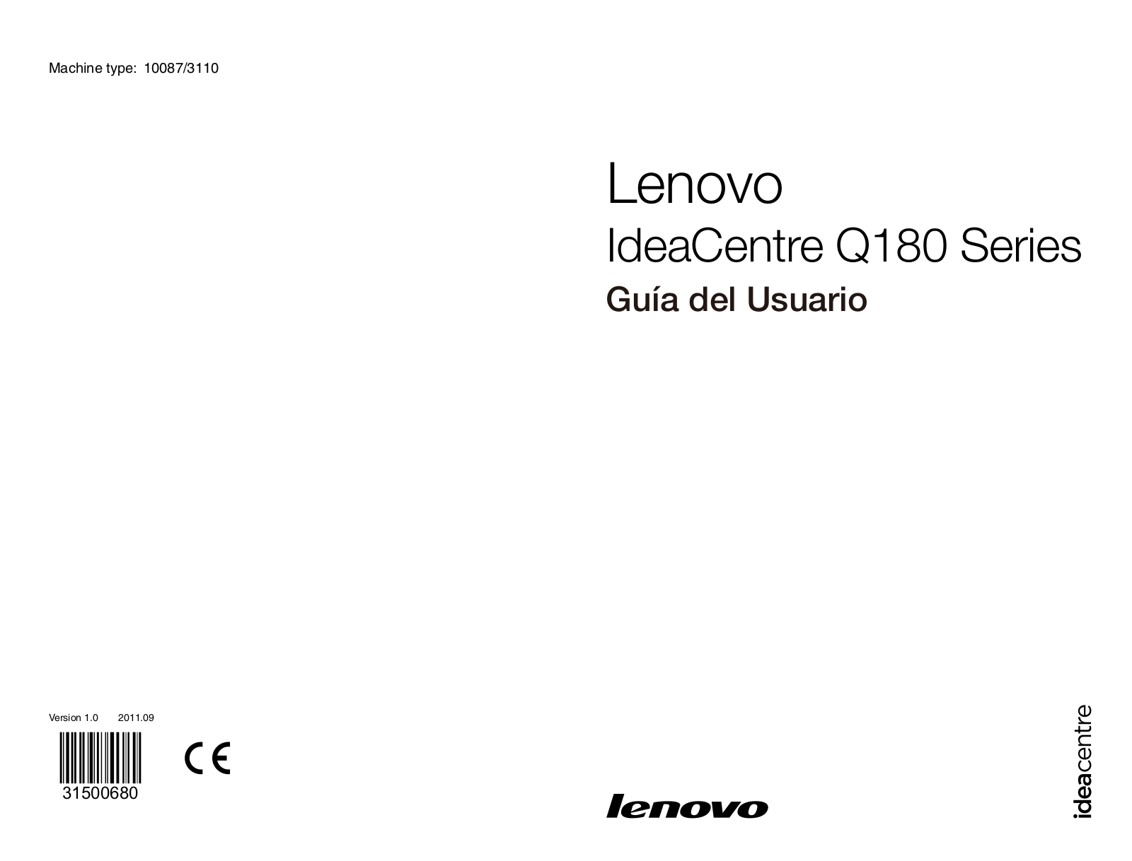 Lenovo IDEACENTRE Q180, 10087-3110 [Q180] User Manual