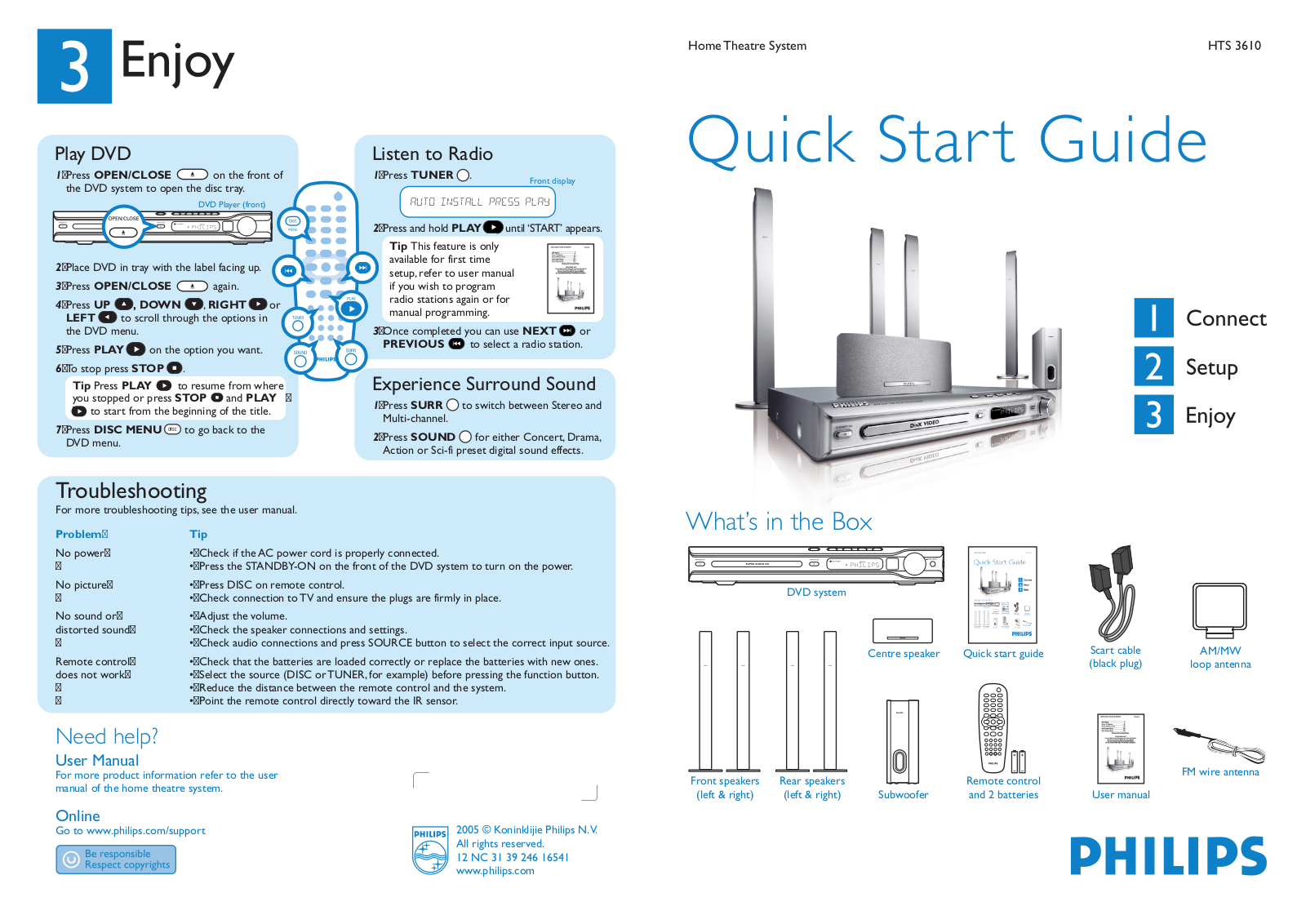 Philips HTS3610-51, HTS3610 User Manual