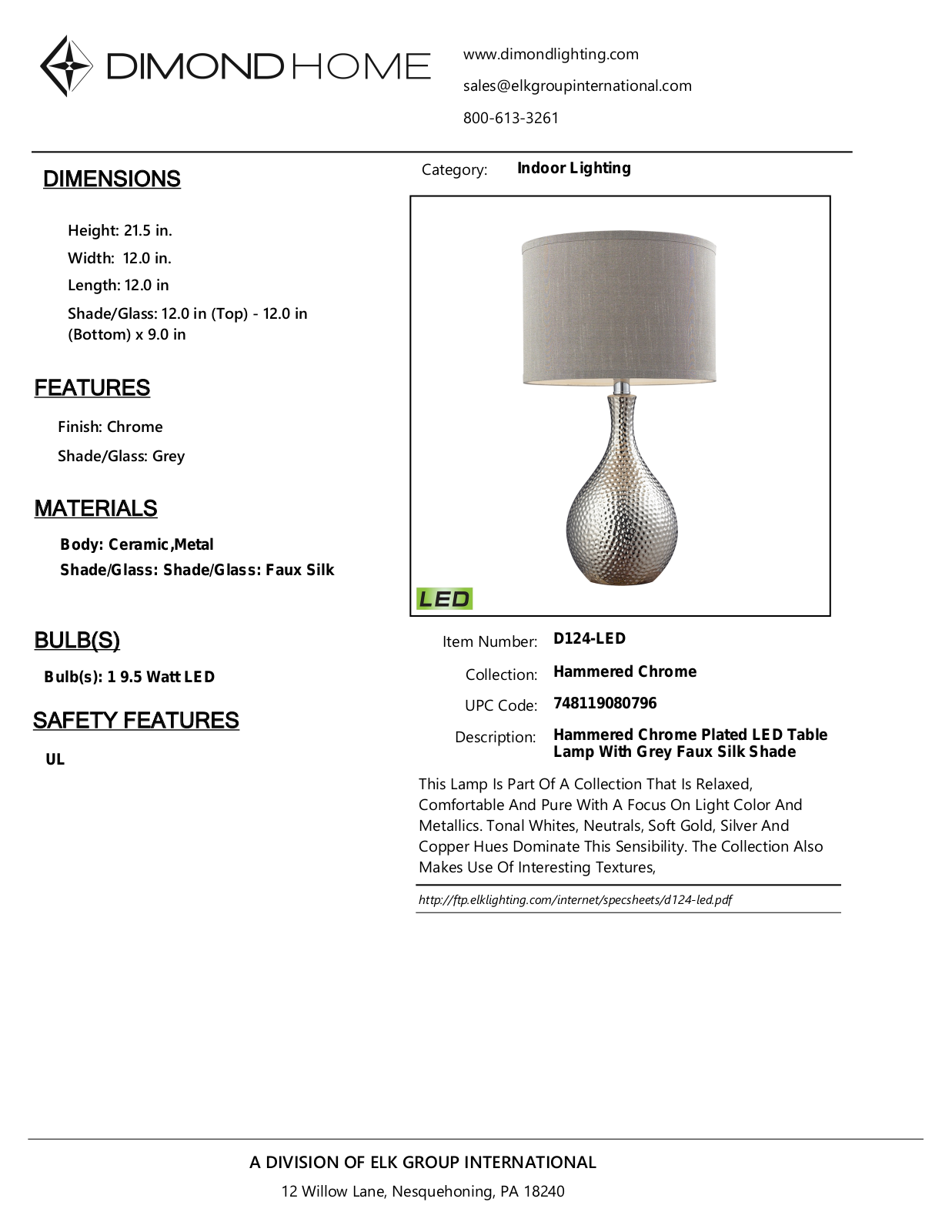 ELK Home D124LED User Manual