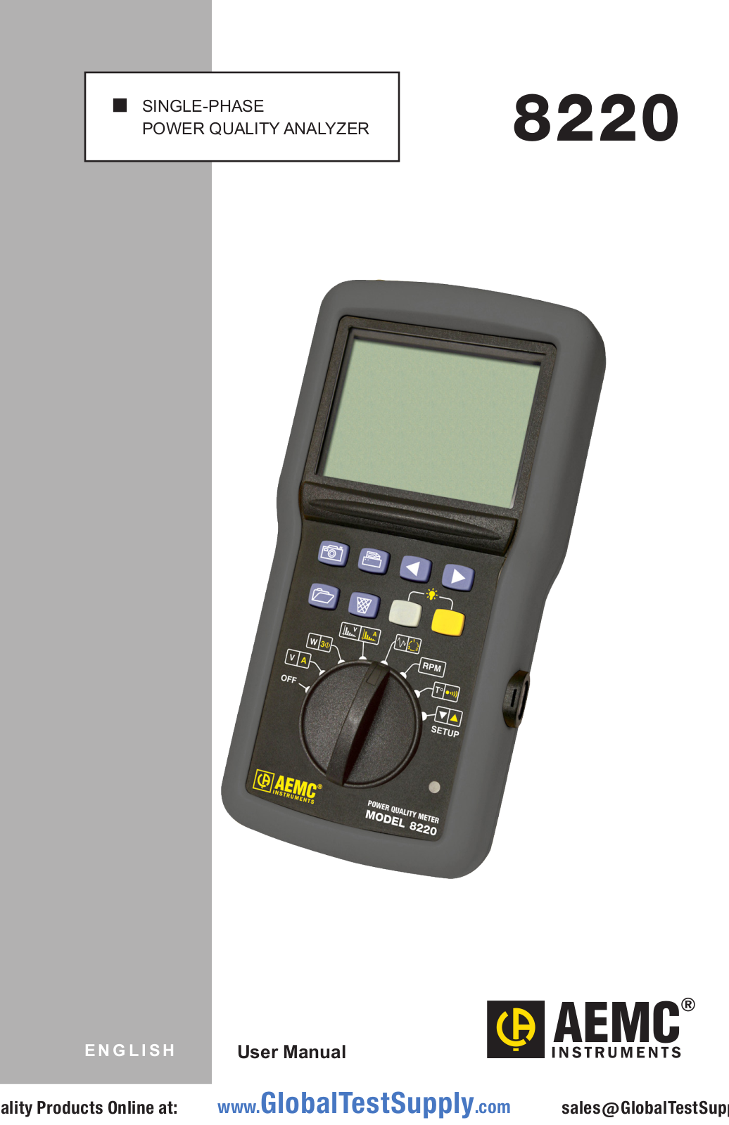 AEMC Instruments 8220 w/SR193-BK, 8220 w/MN93-BK, 8220 w/193-24-BK, 8220 w/MN193-BK, 8220 User manual