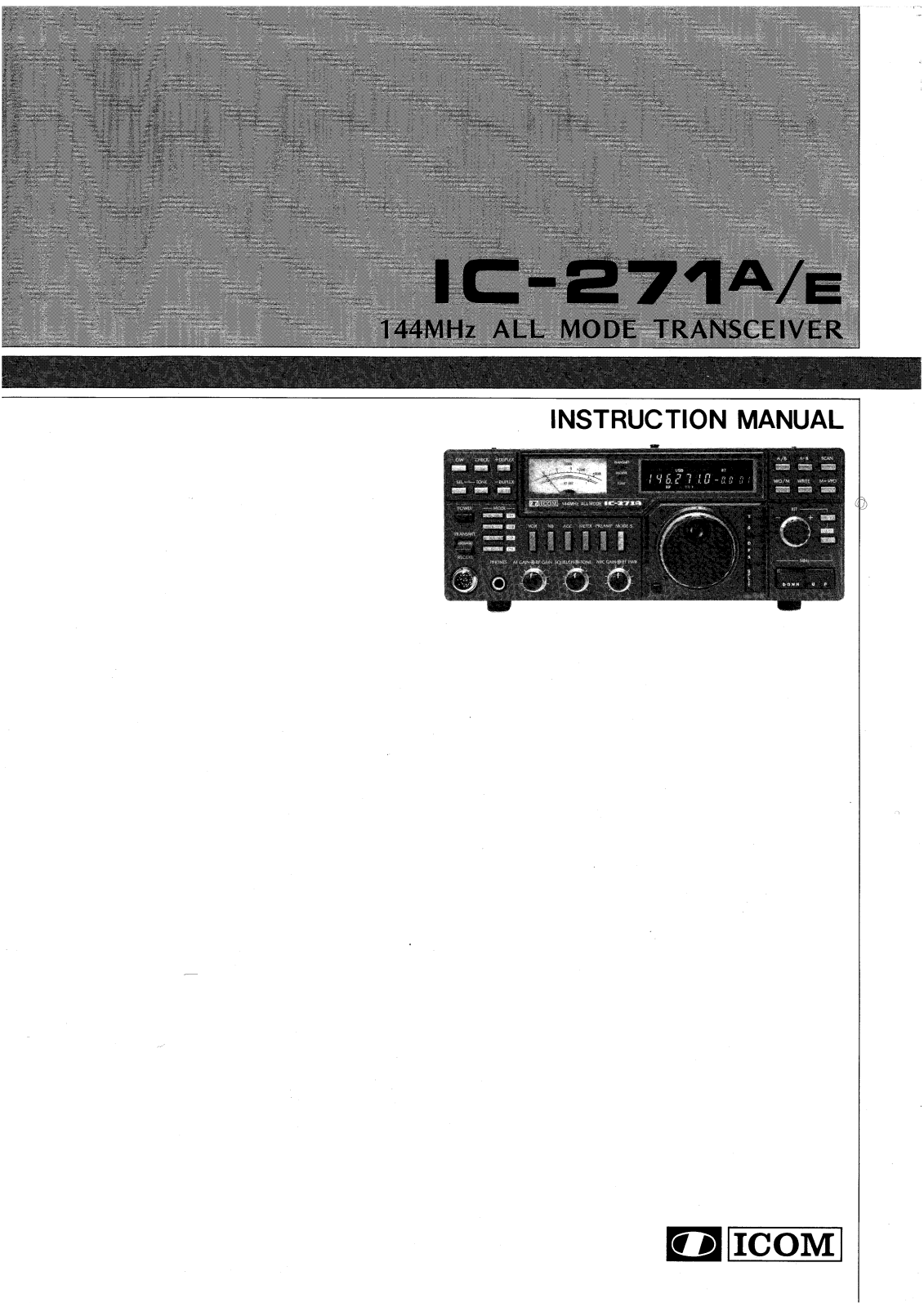ICOM IC-271E, IC-271A User Manual
