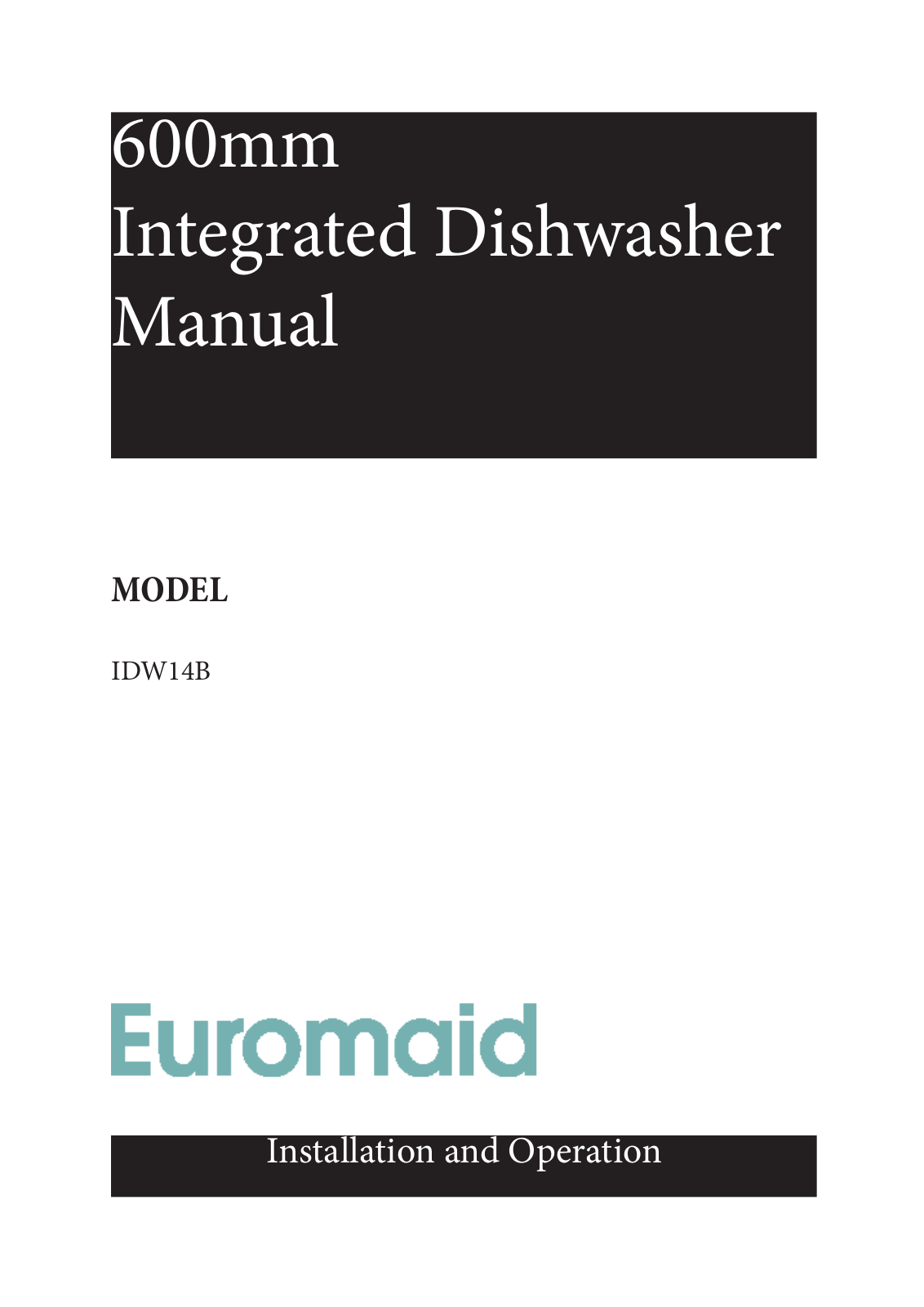 Euromaid IDW14B User Manual