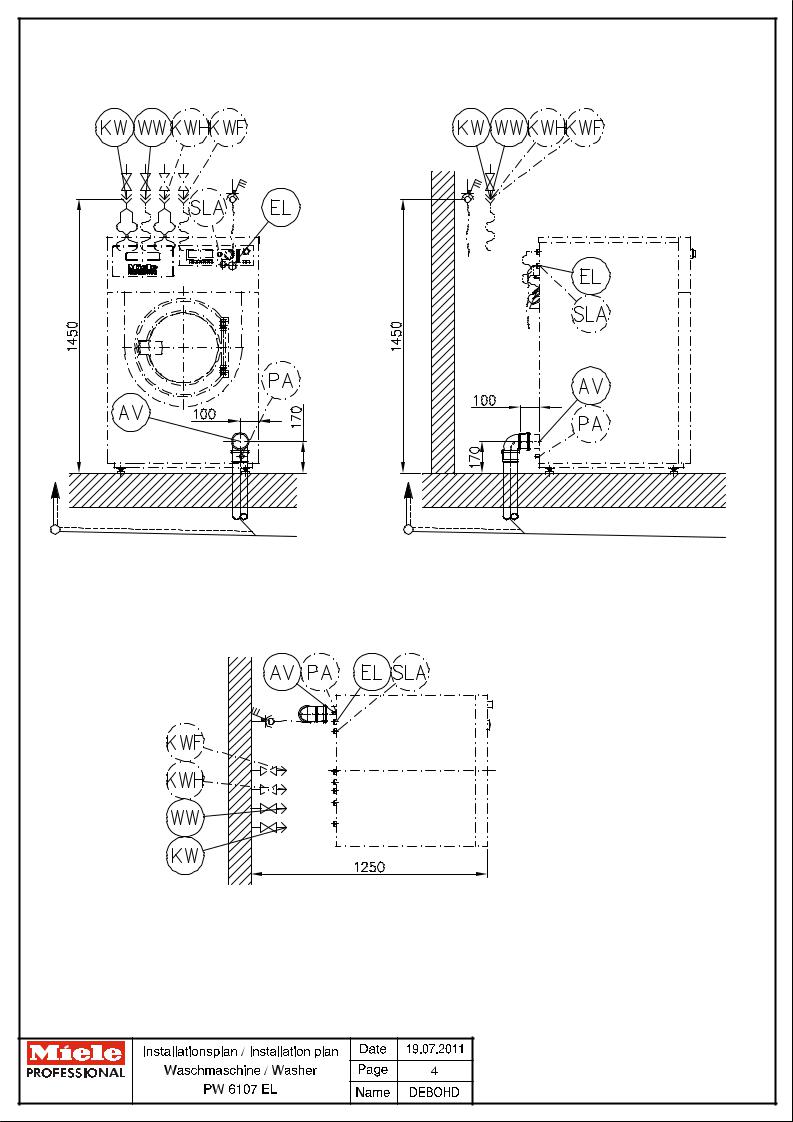 Miele PW 6107 EL Installation diagram