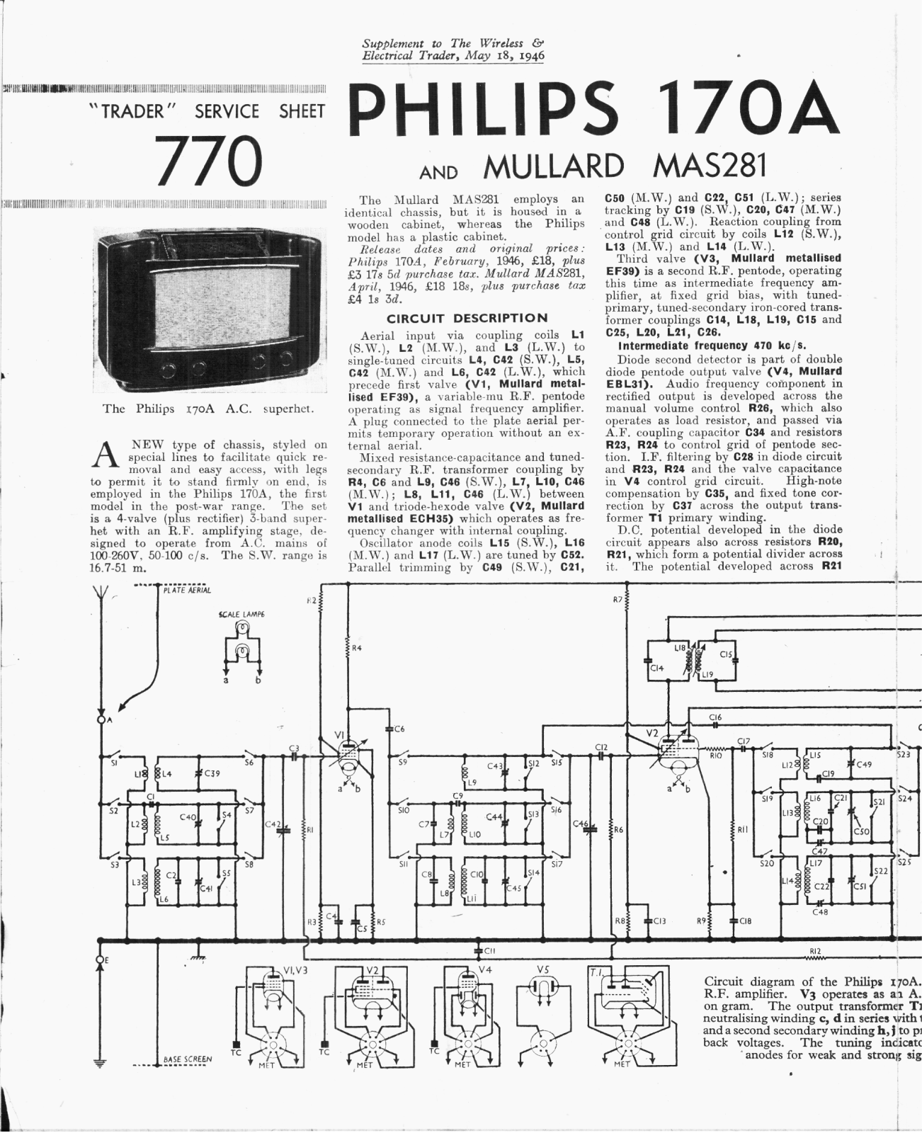 Philips 170-A Service Manual