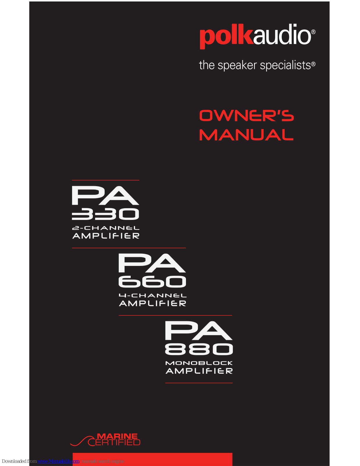 Polk Audio PA330.2, PA660.4, PA330, PA660 User Manual