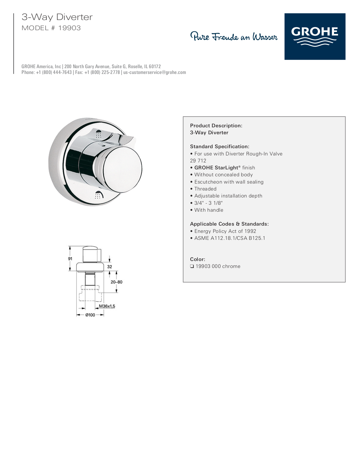 GROHE GRH1173 Specifications - ManualMachine.com