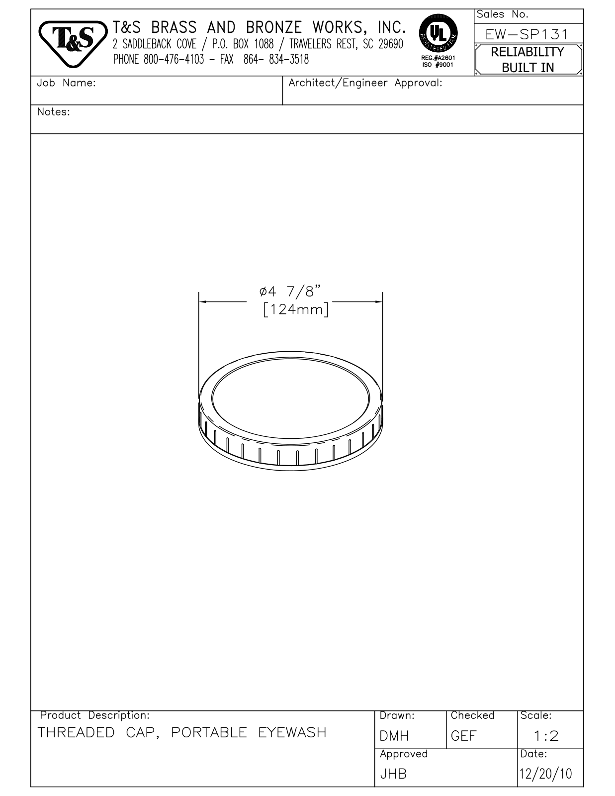 T&S Brass EW-SP131 User Manual