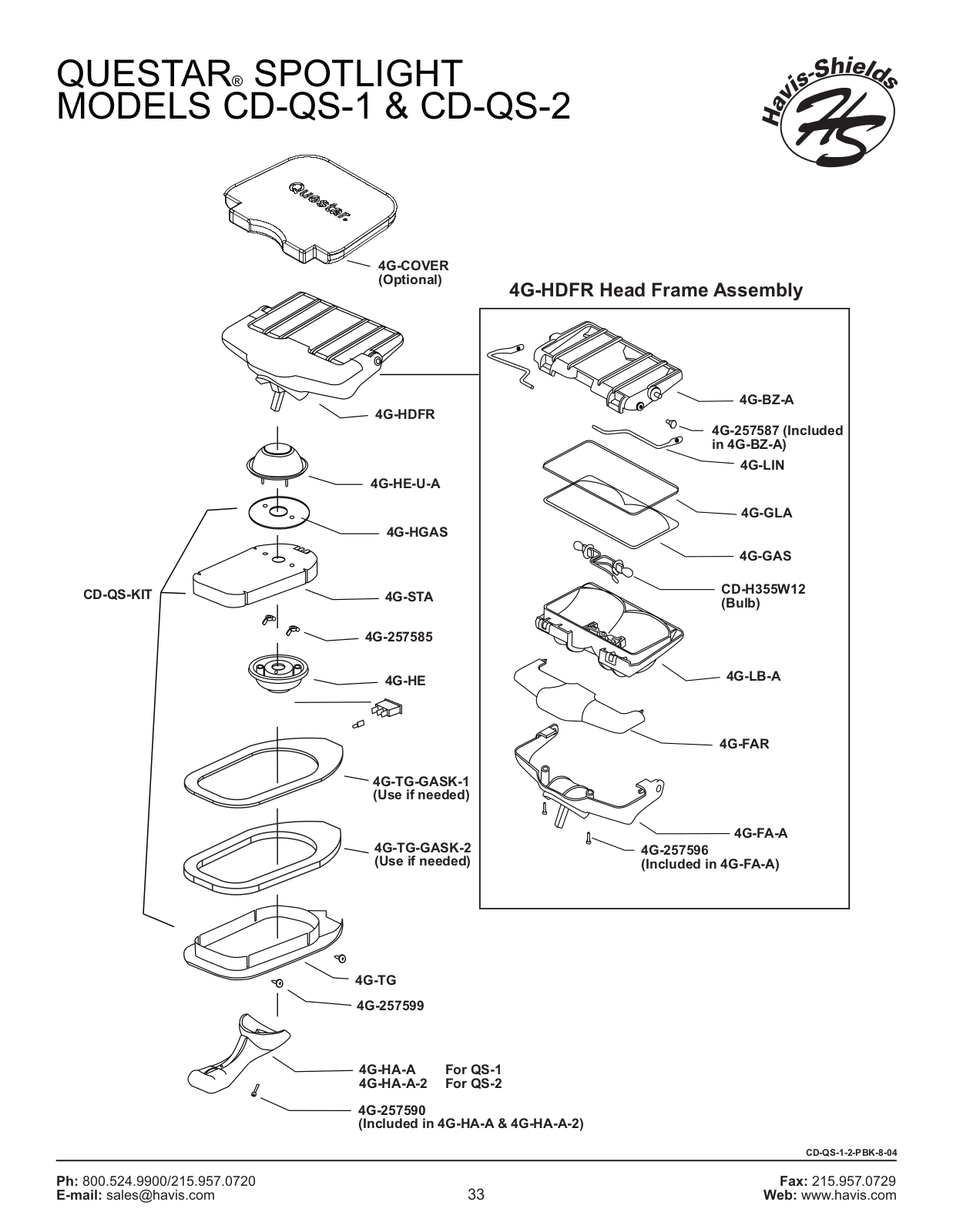 Havis-Shields CD-QS-2, CD-QS-1 User Manual