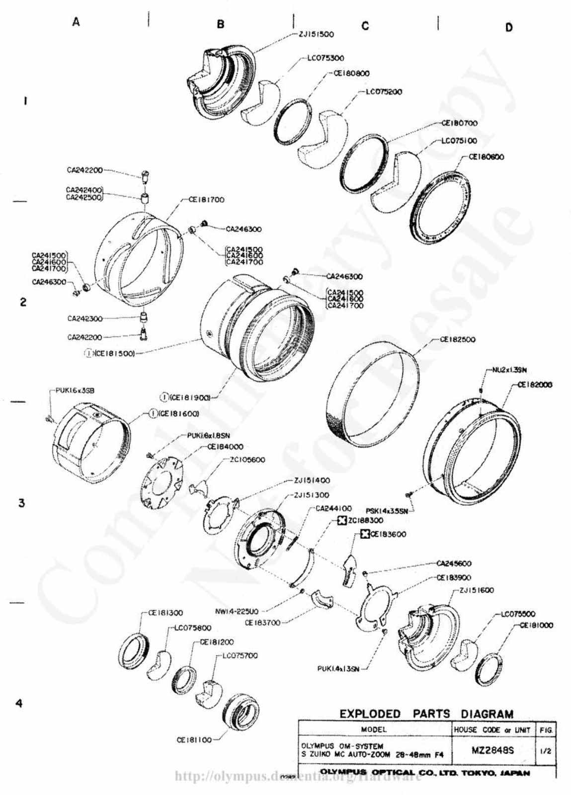 OLYMPUS 28-48mm f4 Service Manual