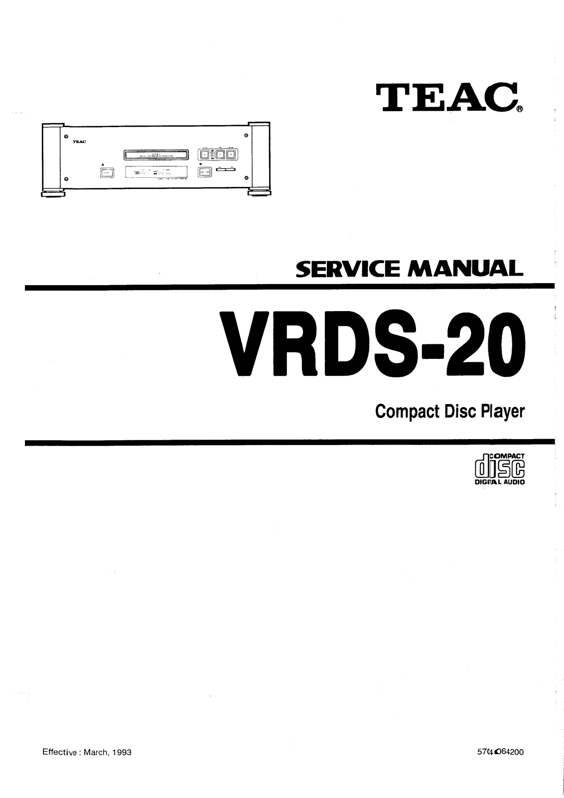 TEAC VRDS-20 Service manual