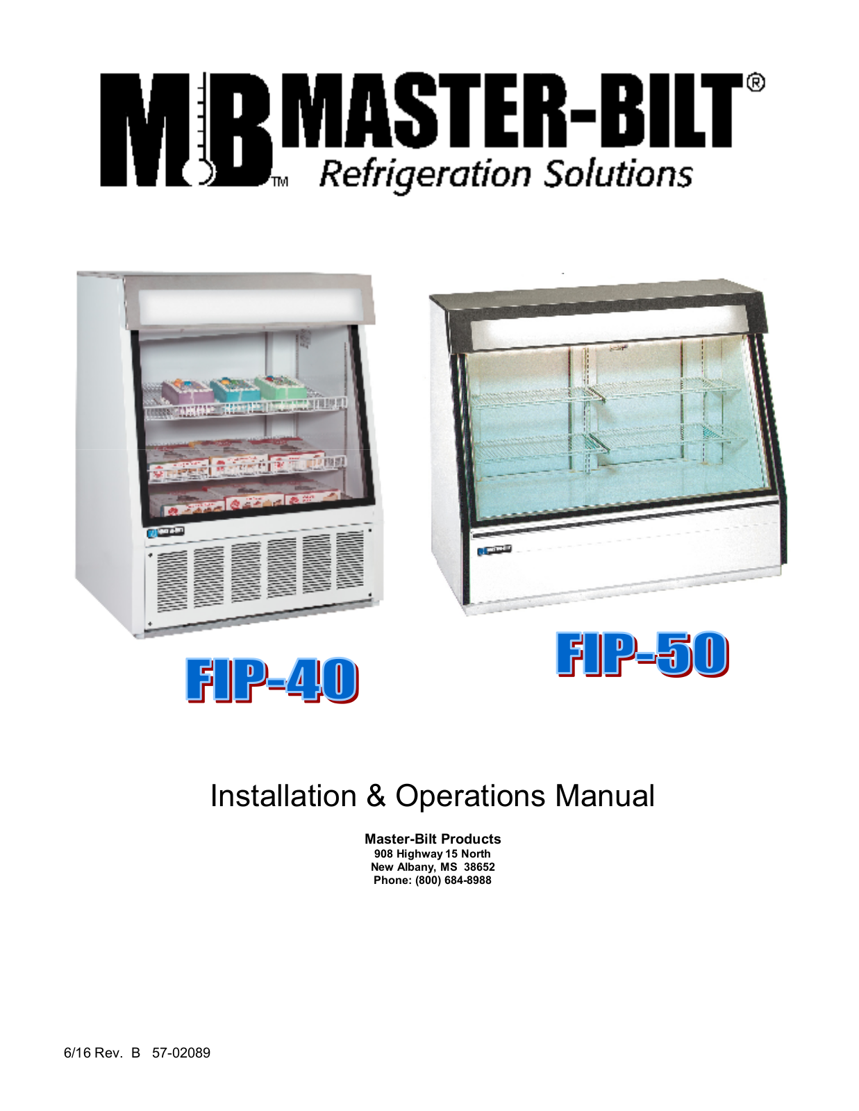 Master-Bilt FIP-50 Installation Manual