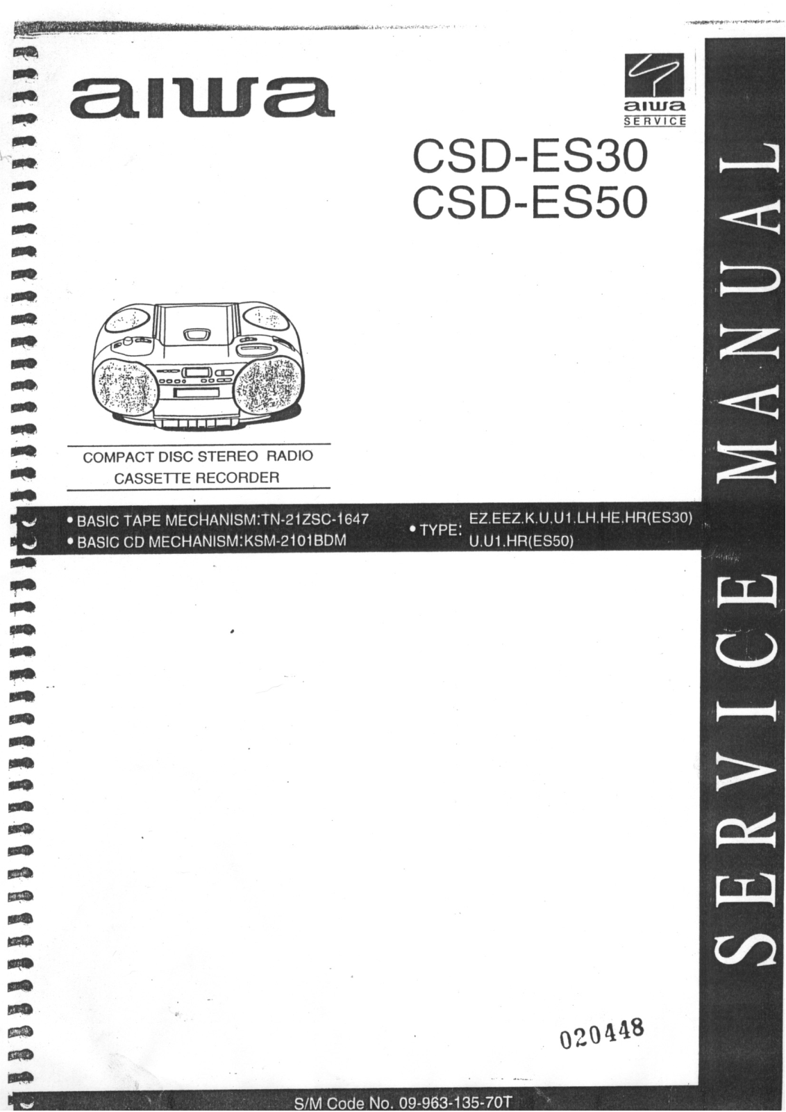 Aiwa CSD-ES50, CSD-ES30 Service Manual