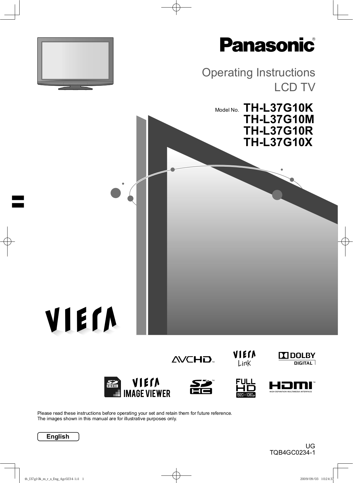 Panasonic TH-L37G10K, TH-L37G10M, TH-L37G10R, TH-L37G10X User Manual