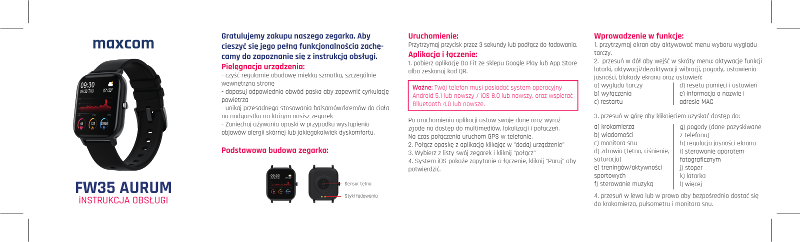 MAXCOM FW35 Aurum Różowy User guide