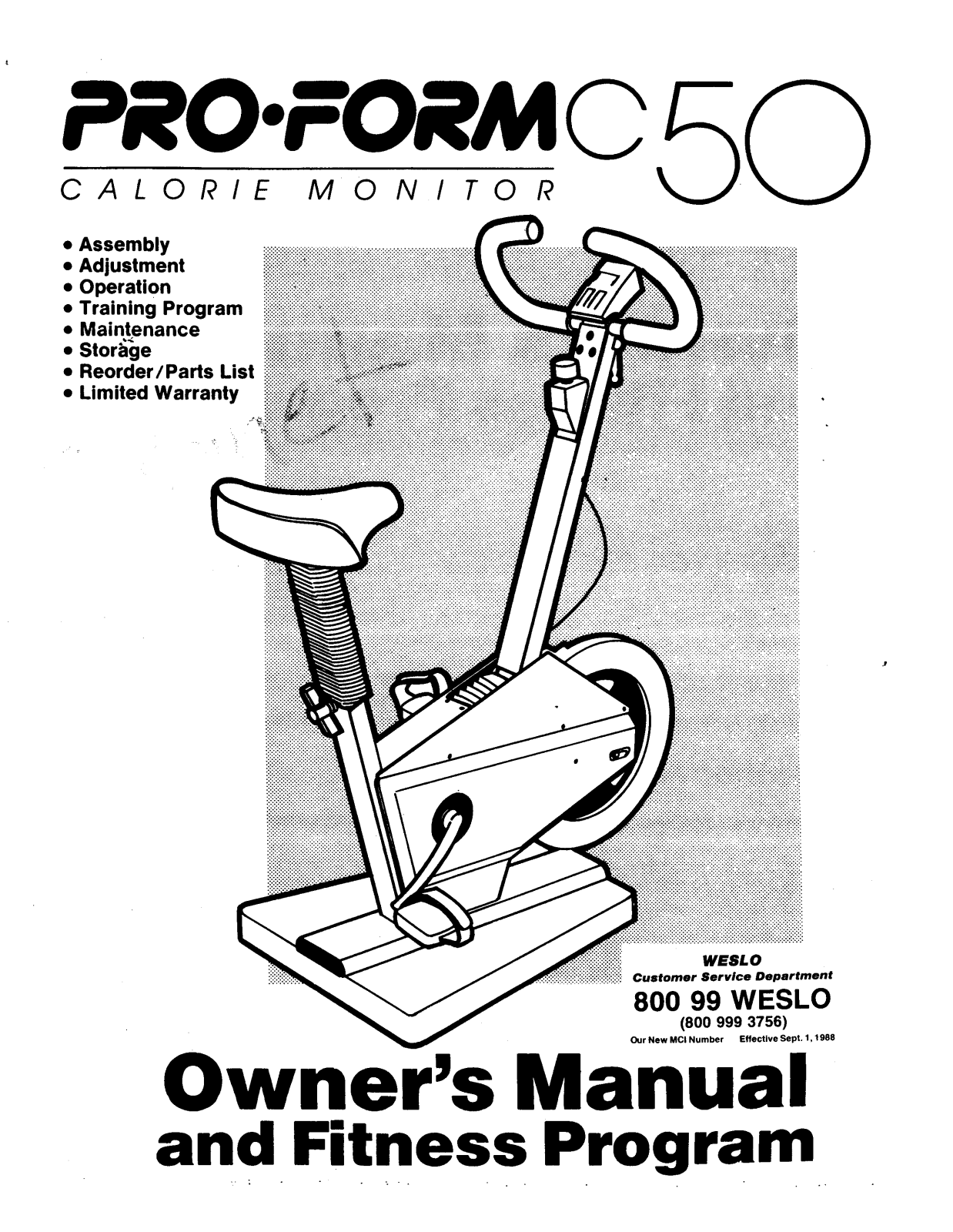 ProForm PFC500 User Manual