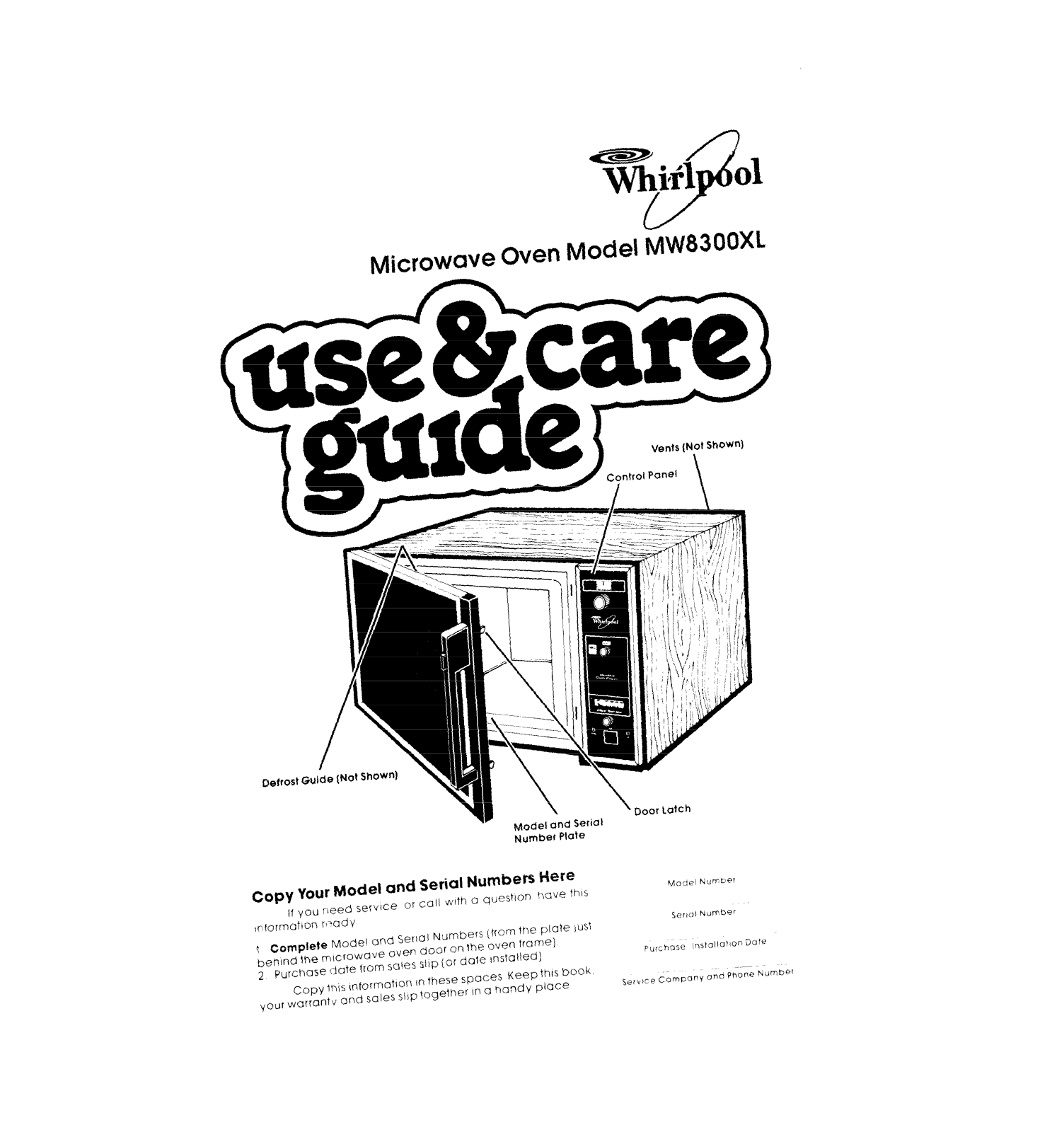 Whirlpool MW83OOXL User Manual