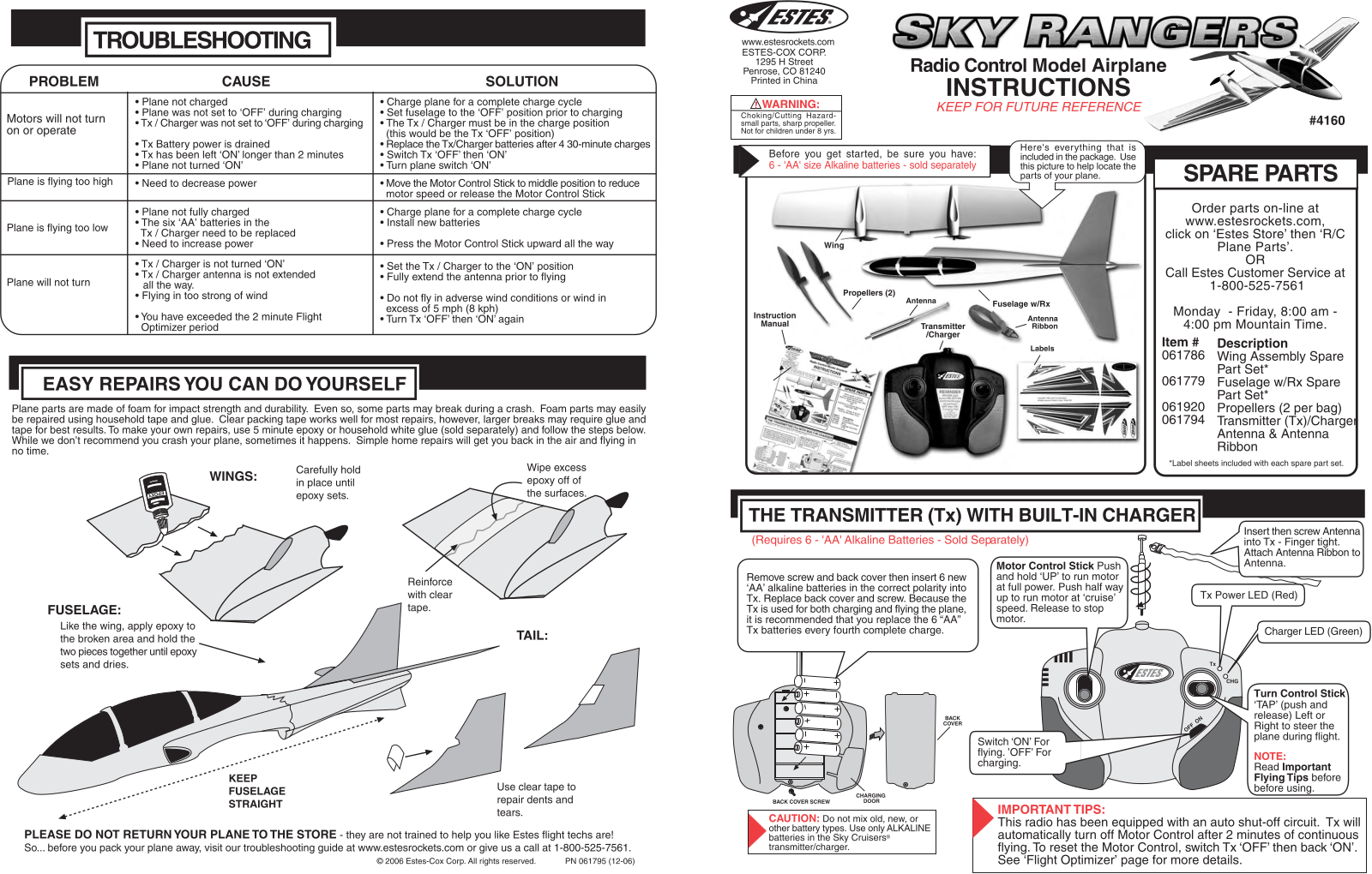 ESTES Sky Rangers Mini User Manual