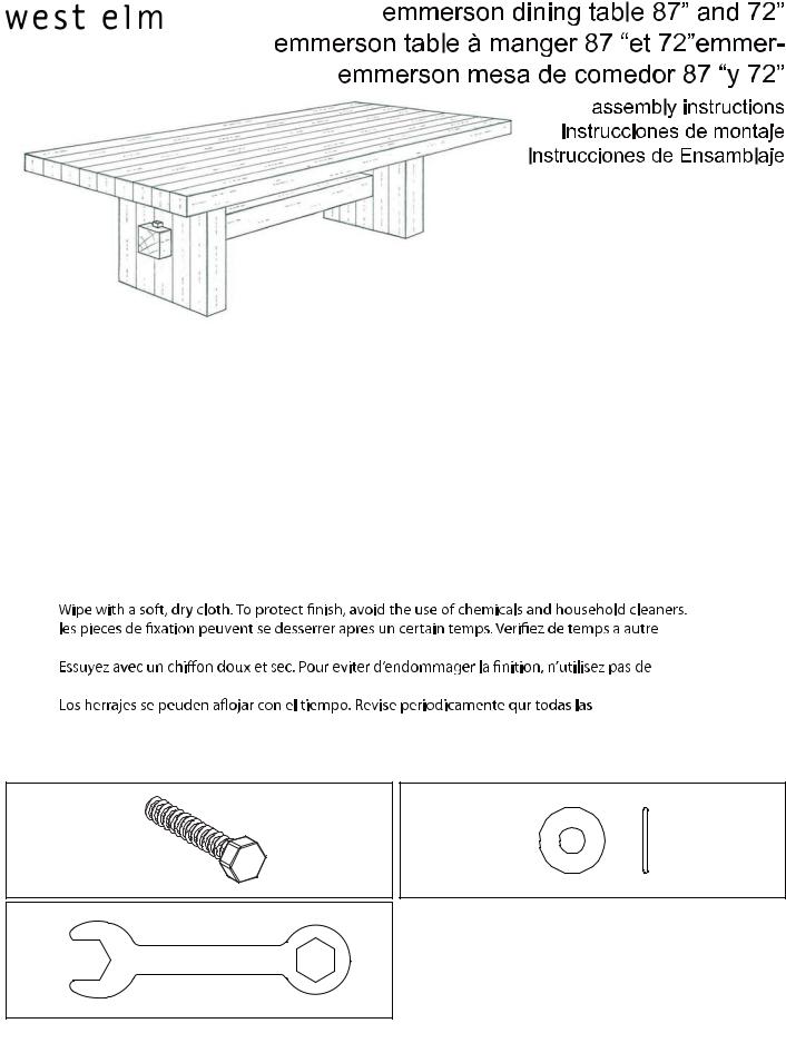 West Elm Emmerson Dining Table Assembly Instruction