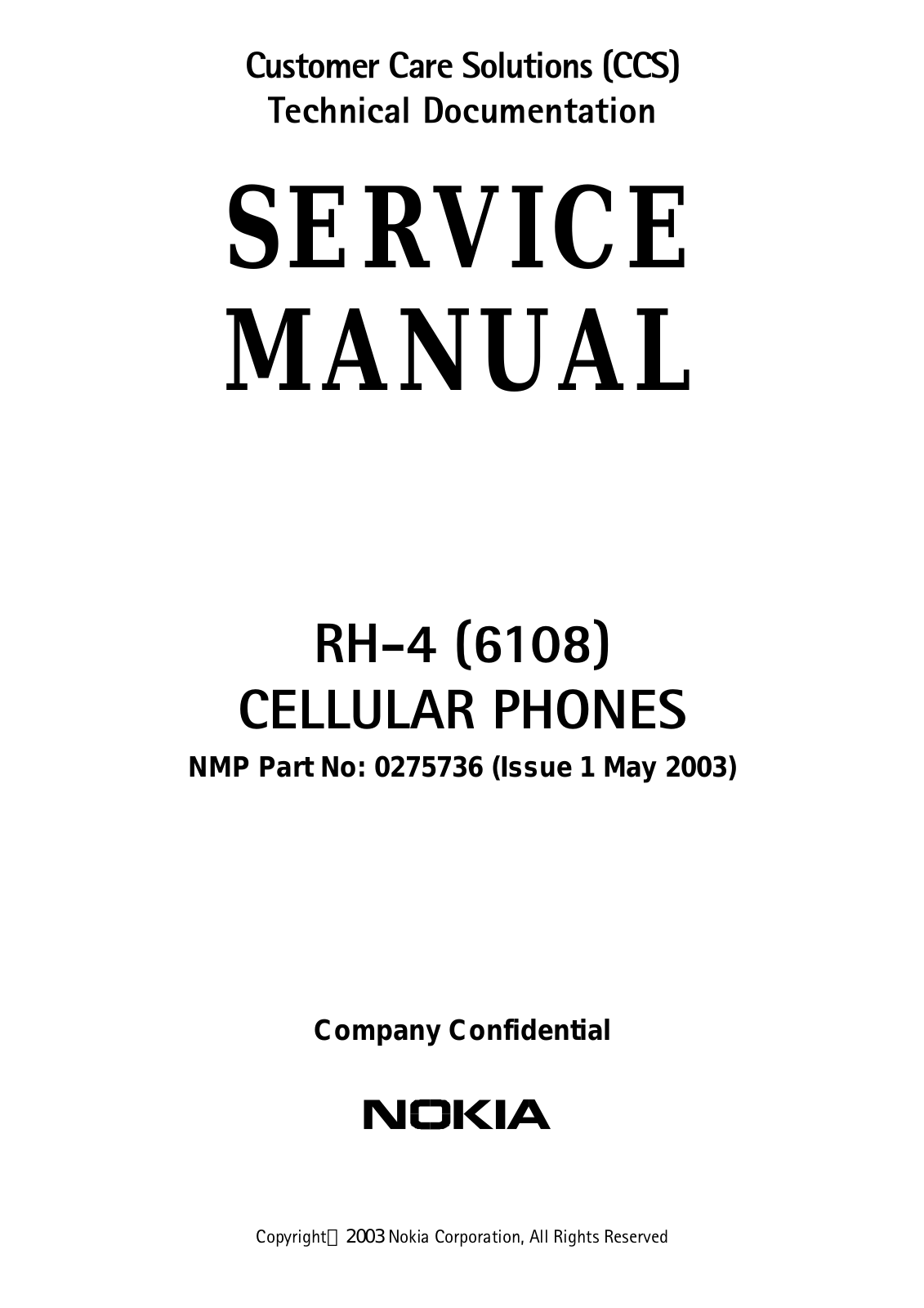 Nokia 6108 Service manual