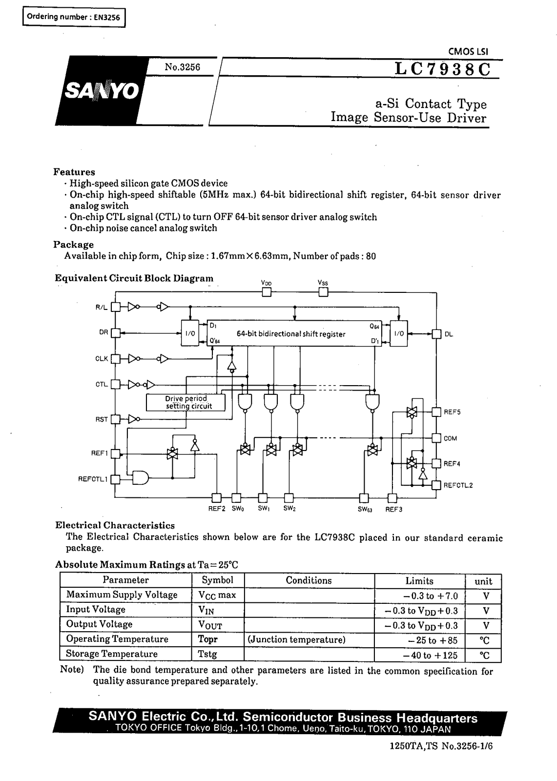 SANYO LC7938C Datasheet