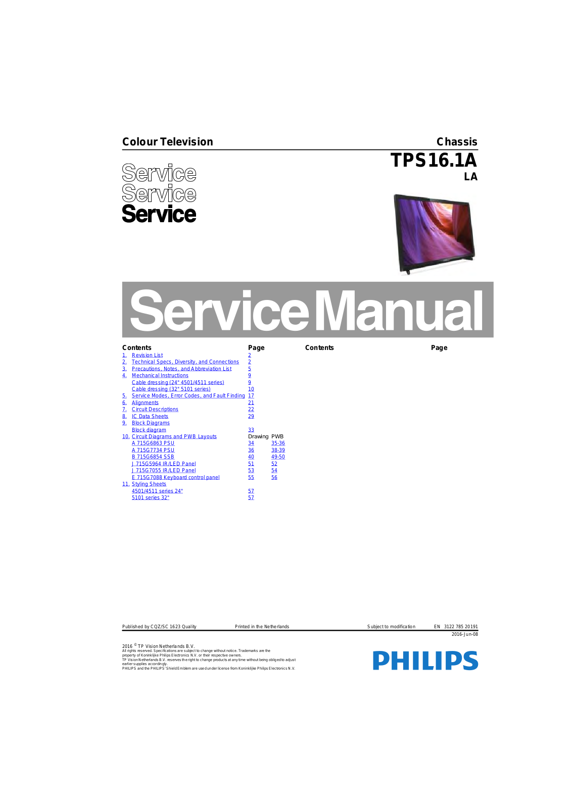 Philips 32PHD5101/30 Schematic