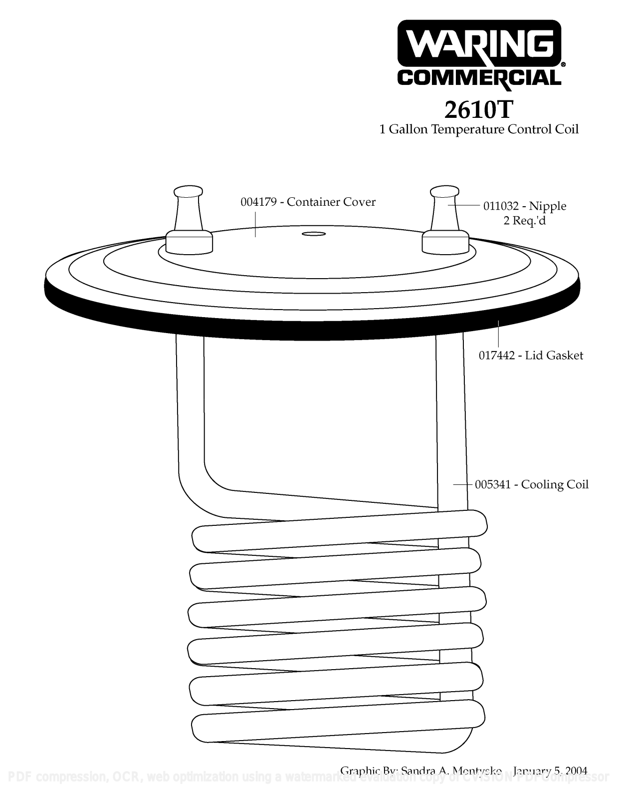 Waring 2610T Parts List