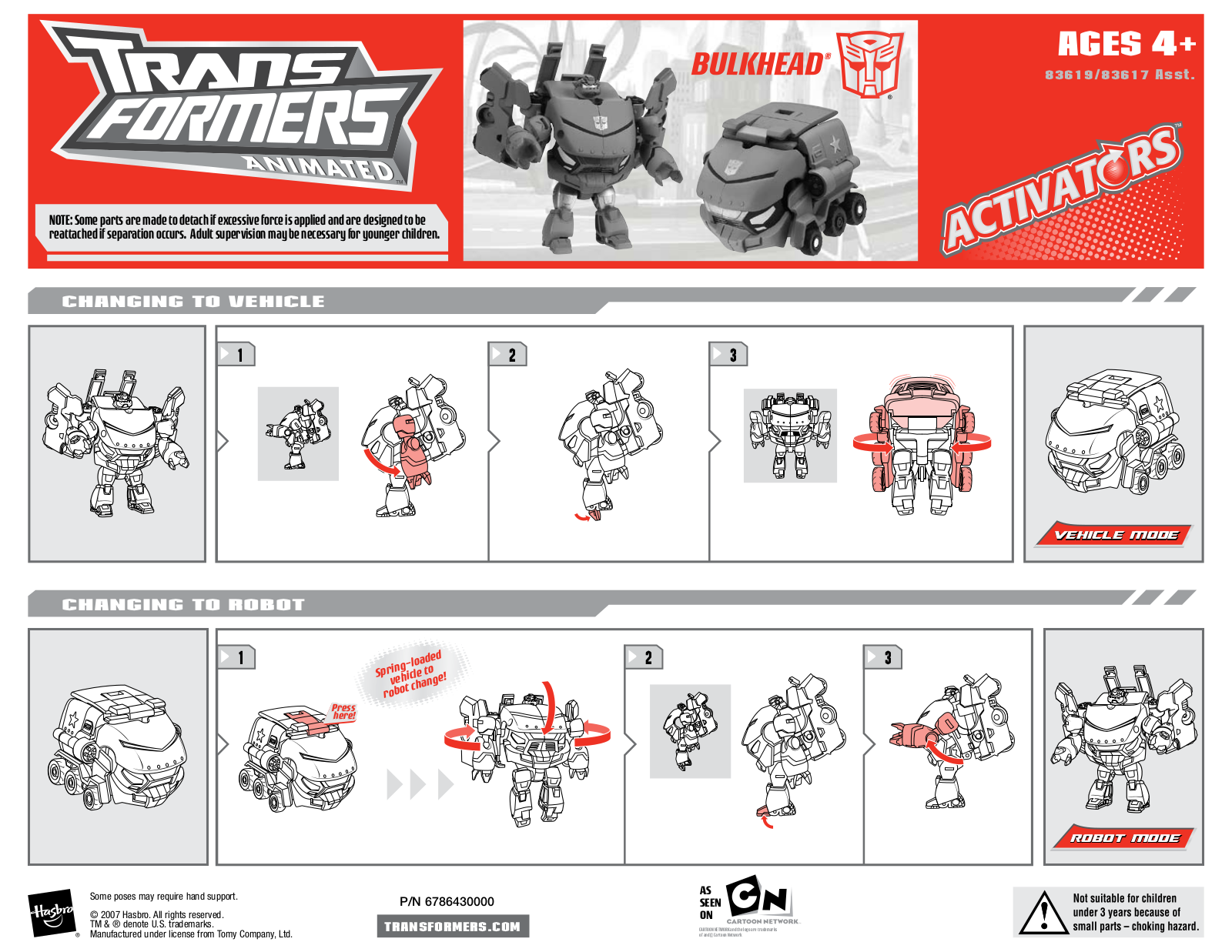 Hasbro Transformers Animated Bulkhead User Manual