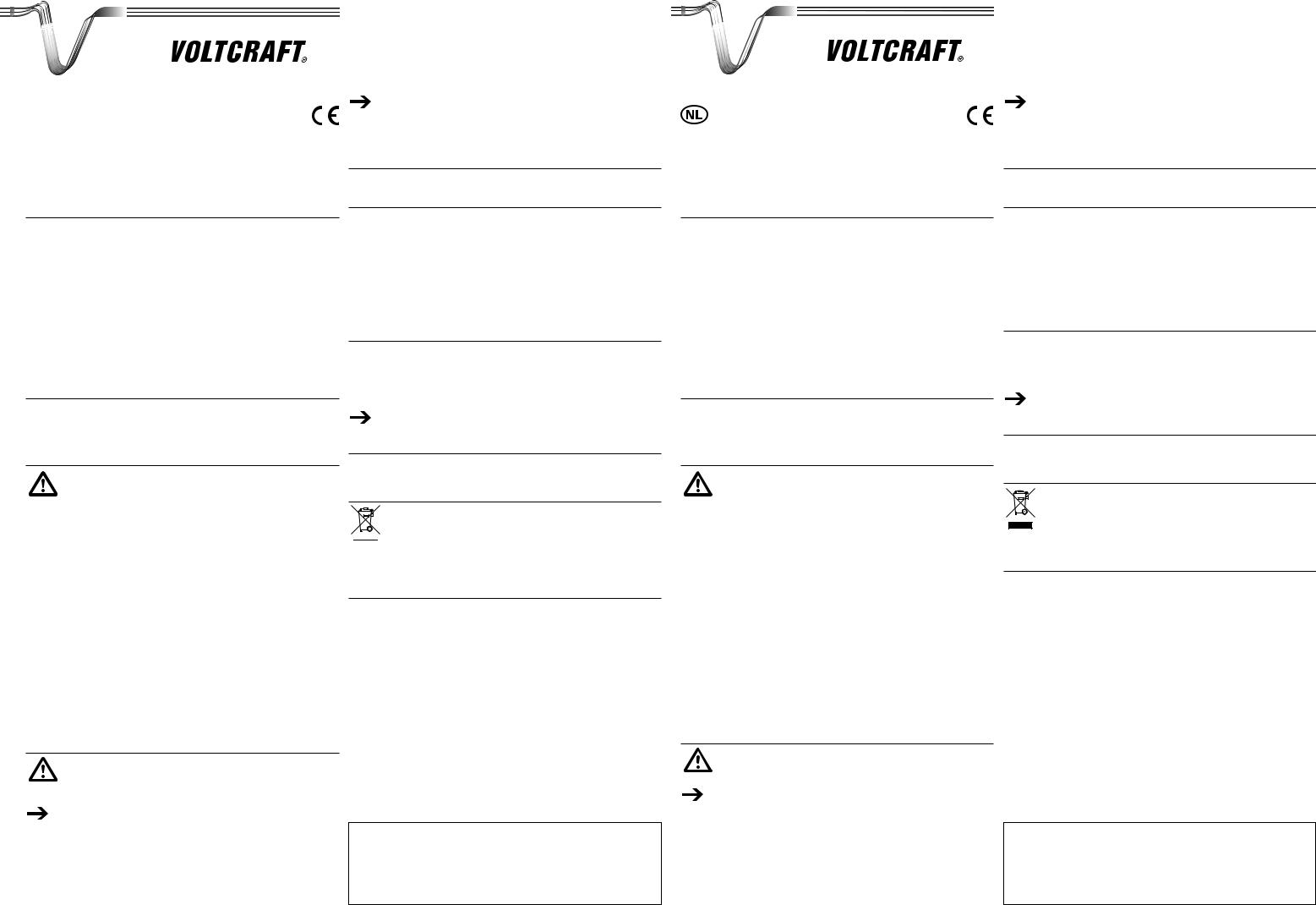 VOLTCRAFT USB-POWER SET 12/230V Operating Instructions