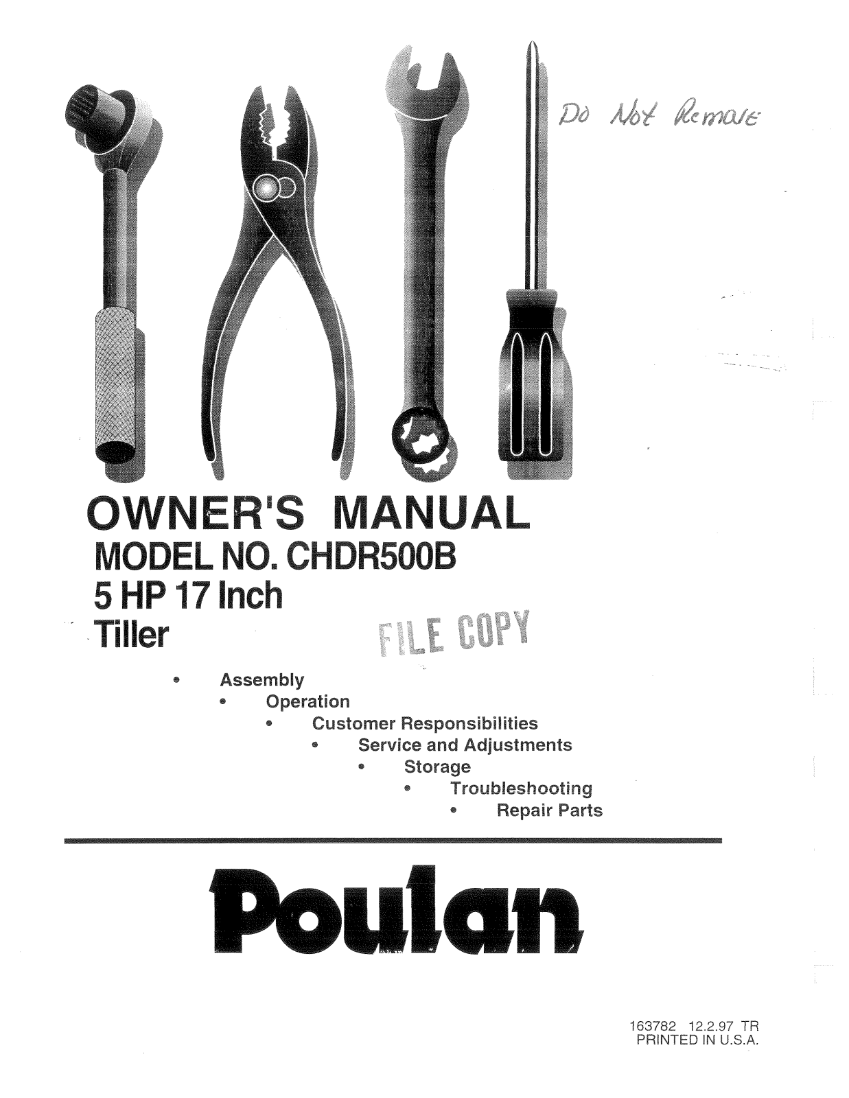 Poulan 163782 User Manual