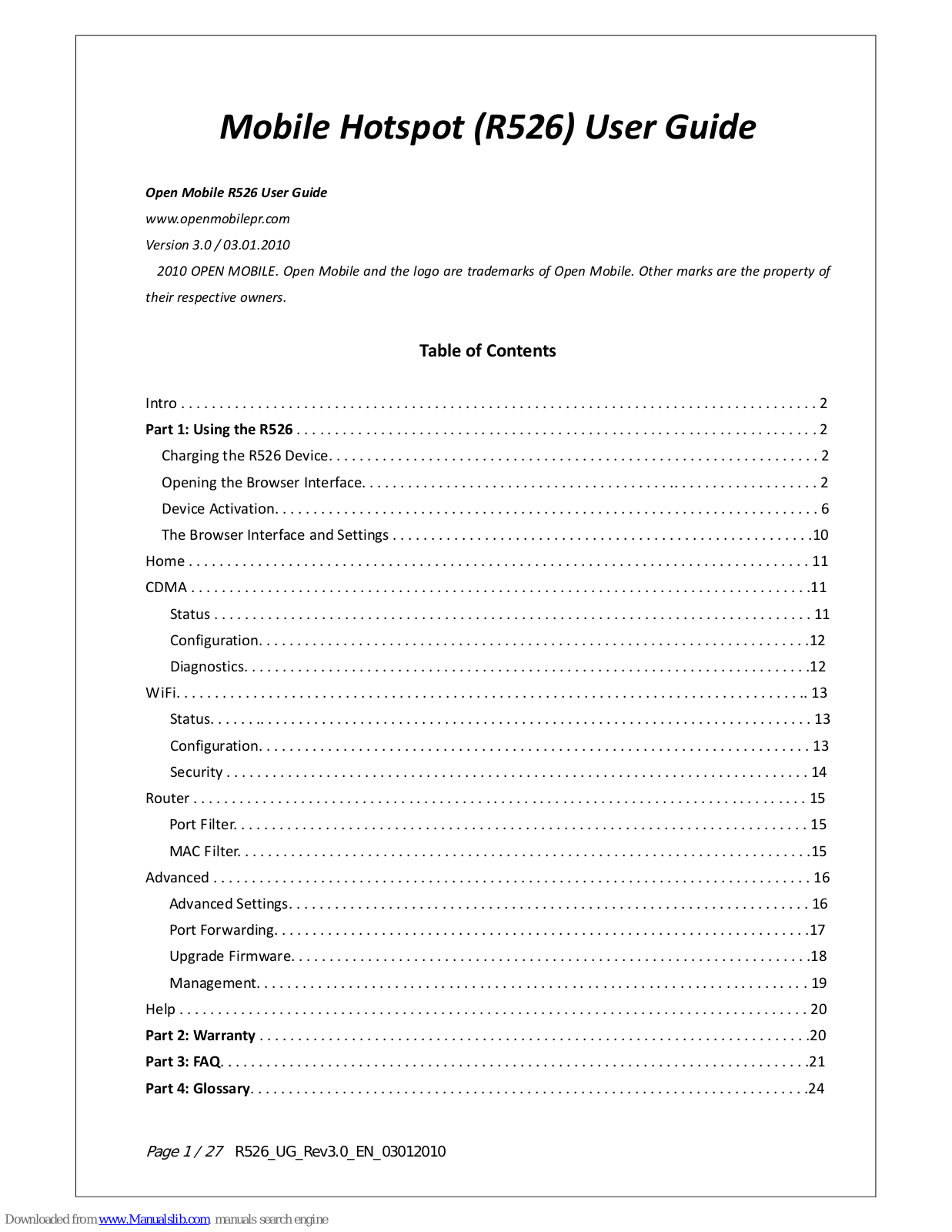 open mobile R526 User Manual - ManualMachine.com