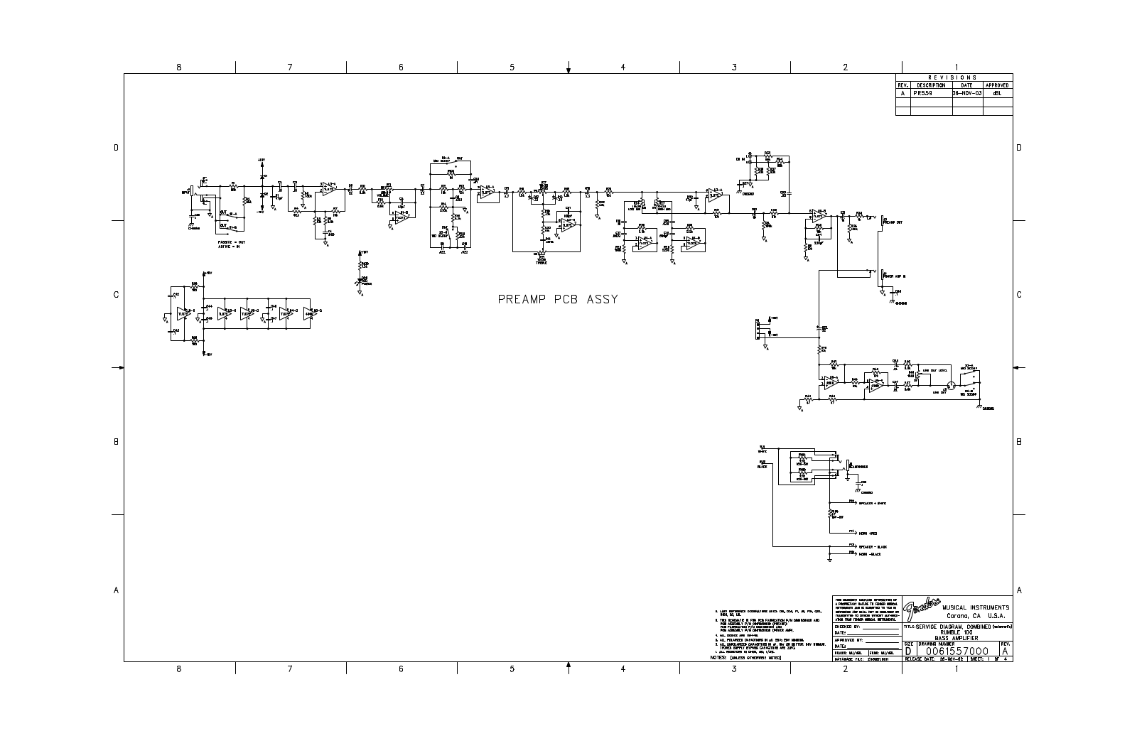 Fender Rumble-100 Schematic