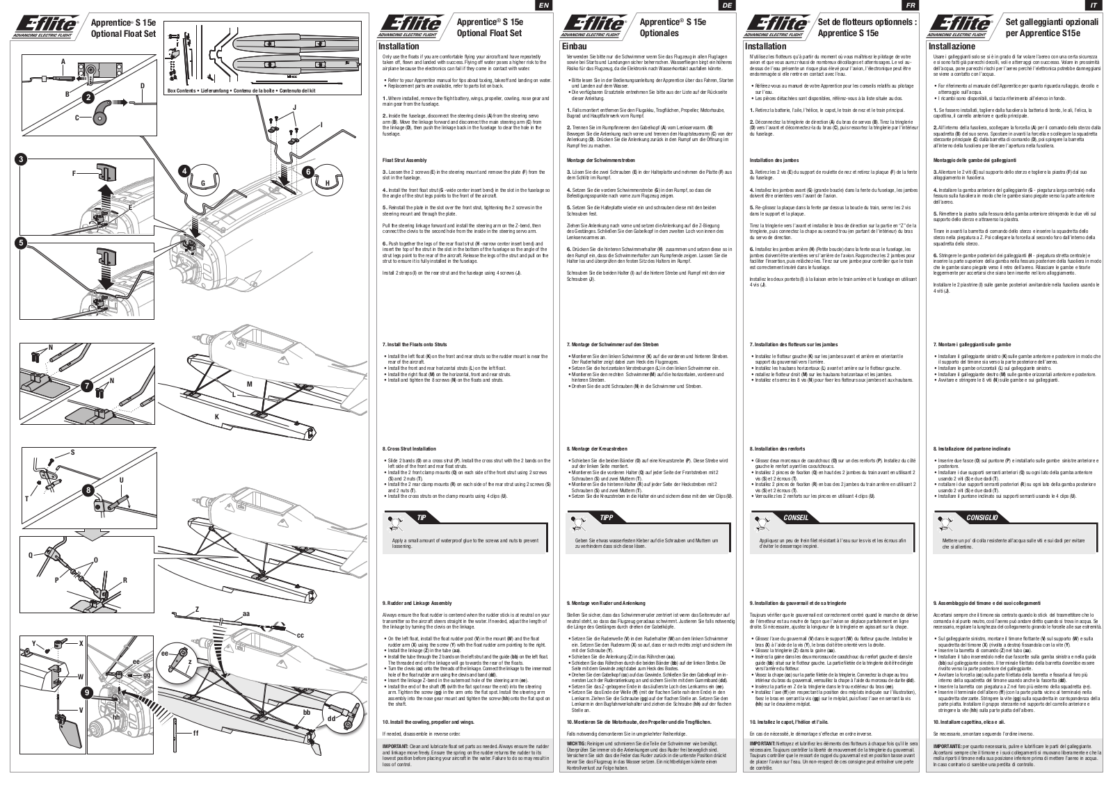 E-flite Float Set  Apprentice S User Manual