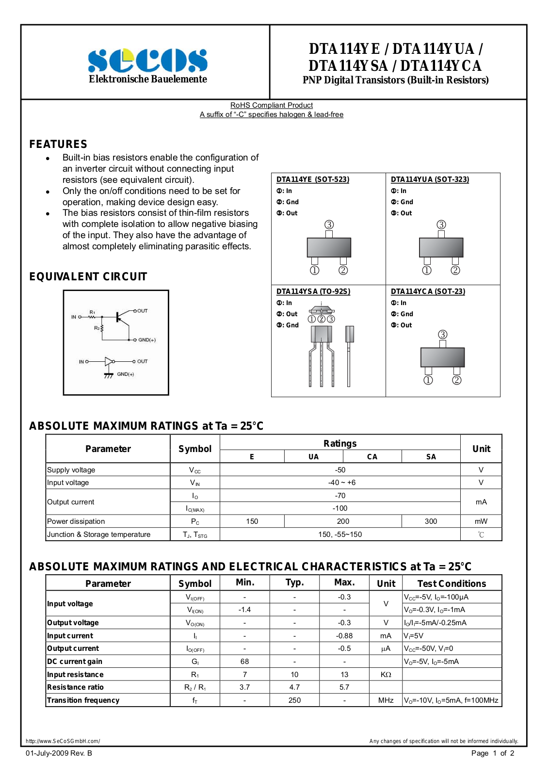 Datasheet dta114y_series Datasheet - ManualMachine.com