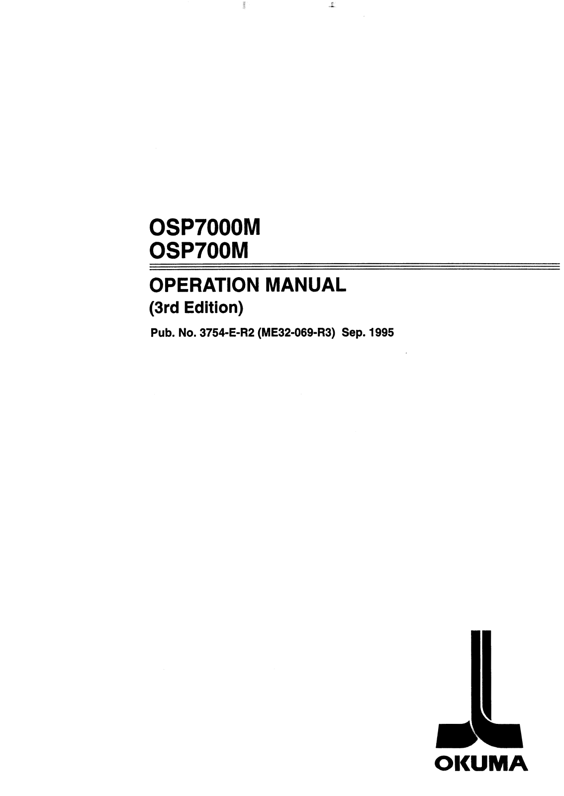 okuma OSP7000M, OSP700M Operation Manual