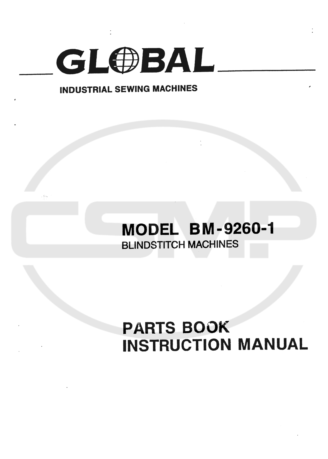 Global BM-9260-1 Parts Book