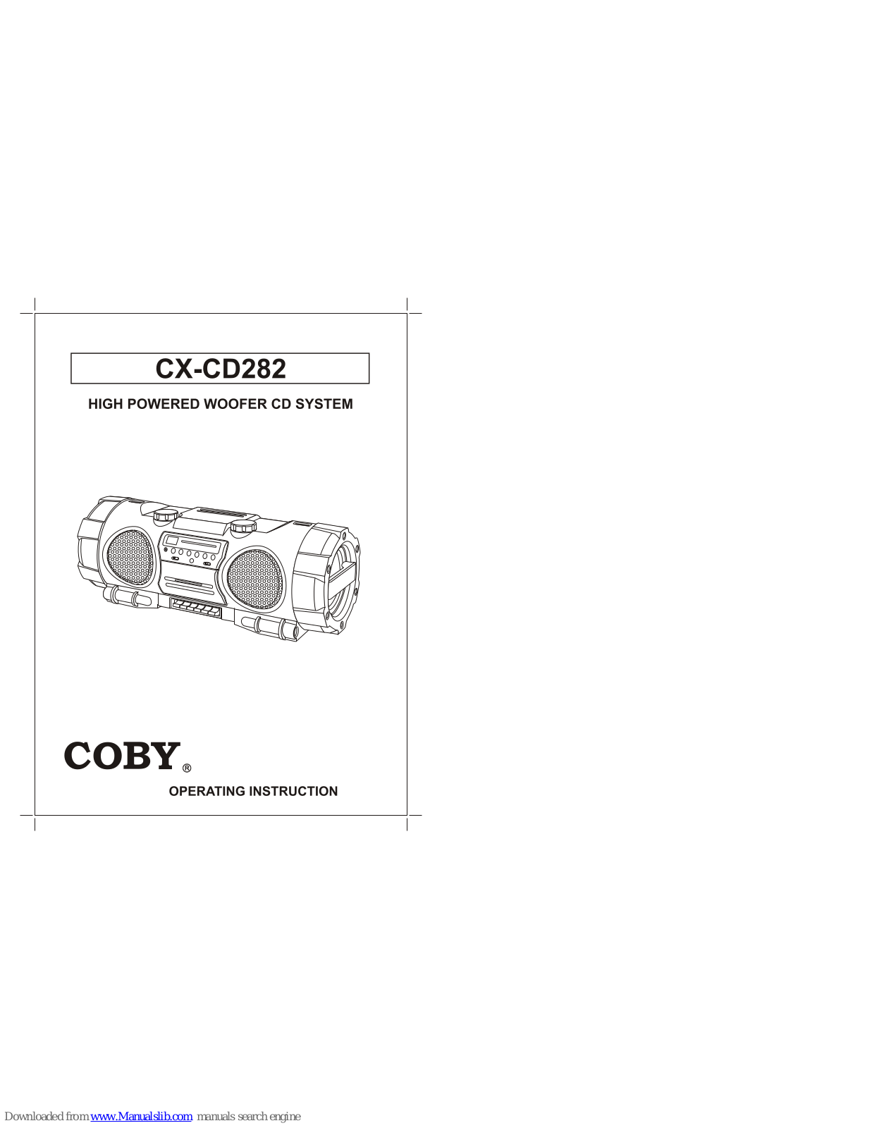 Coby CX-CD282 Operating Instructions Manual