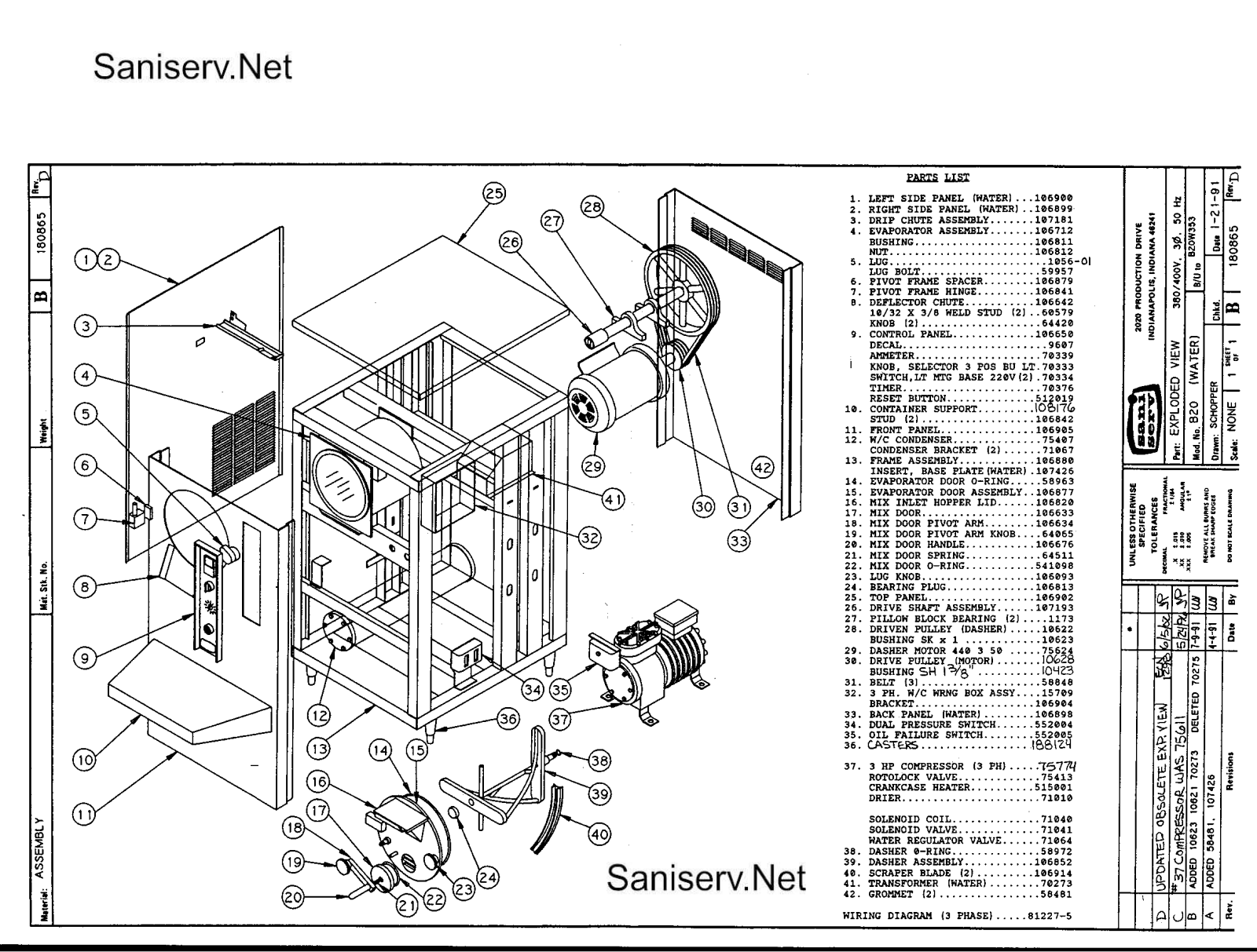 SaniServ B-20 Parts Diagram