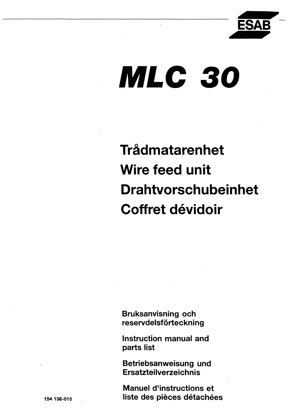 ESAB MLC 30 Instruction manual - ManualMachine.com