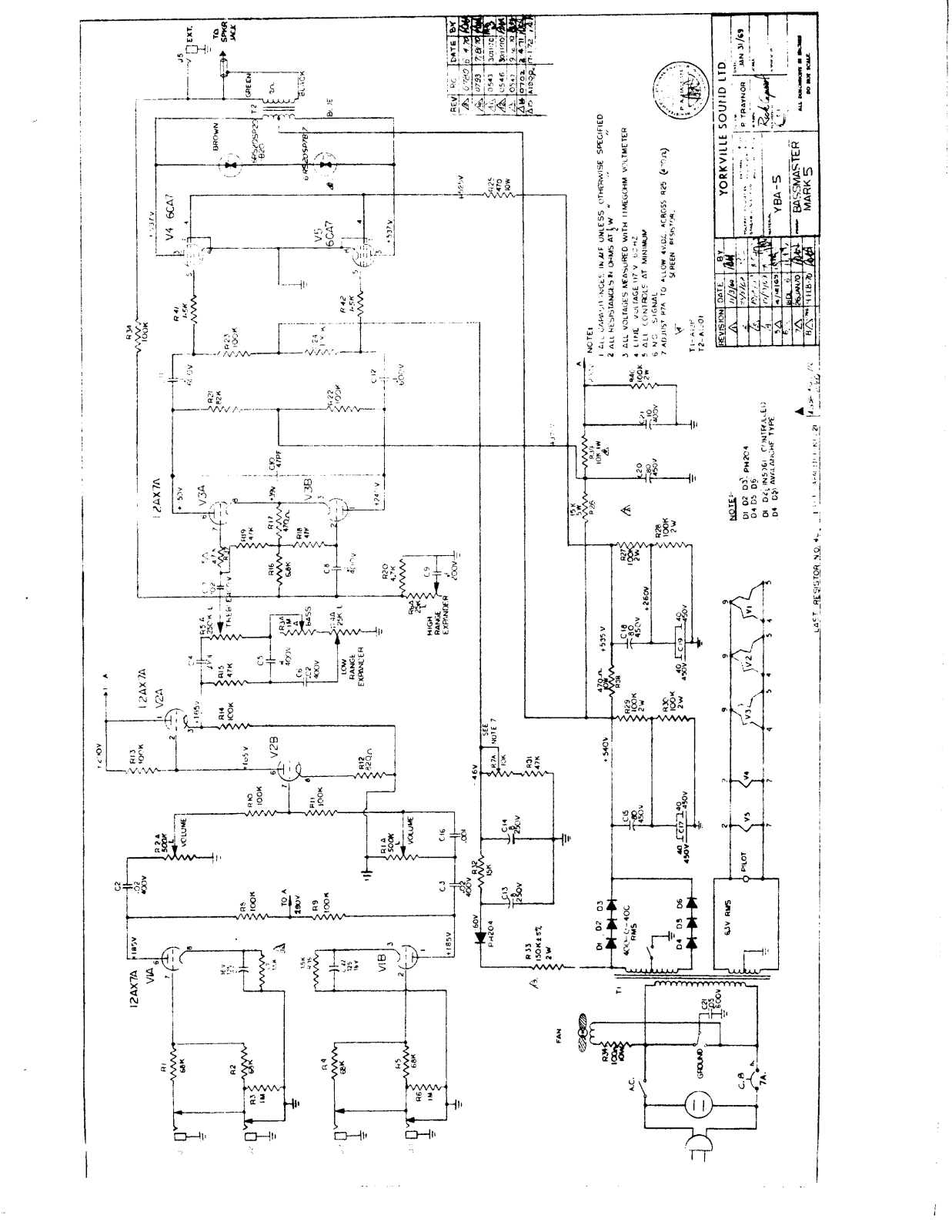 Traynor yba5 schematic