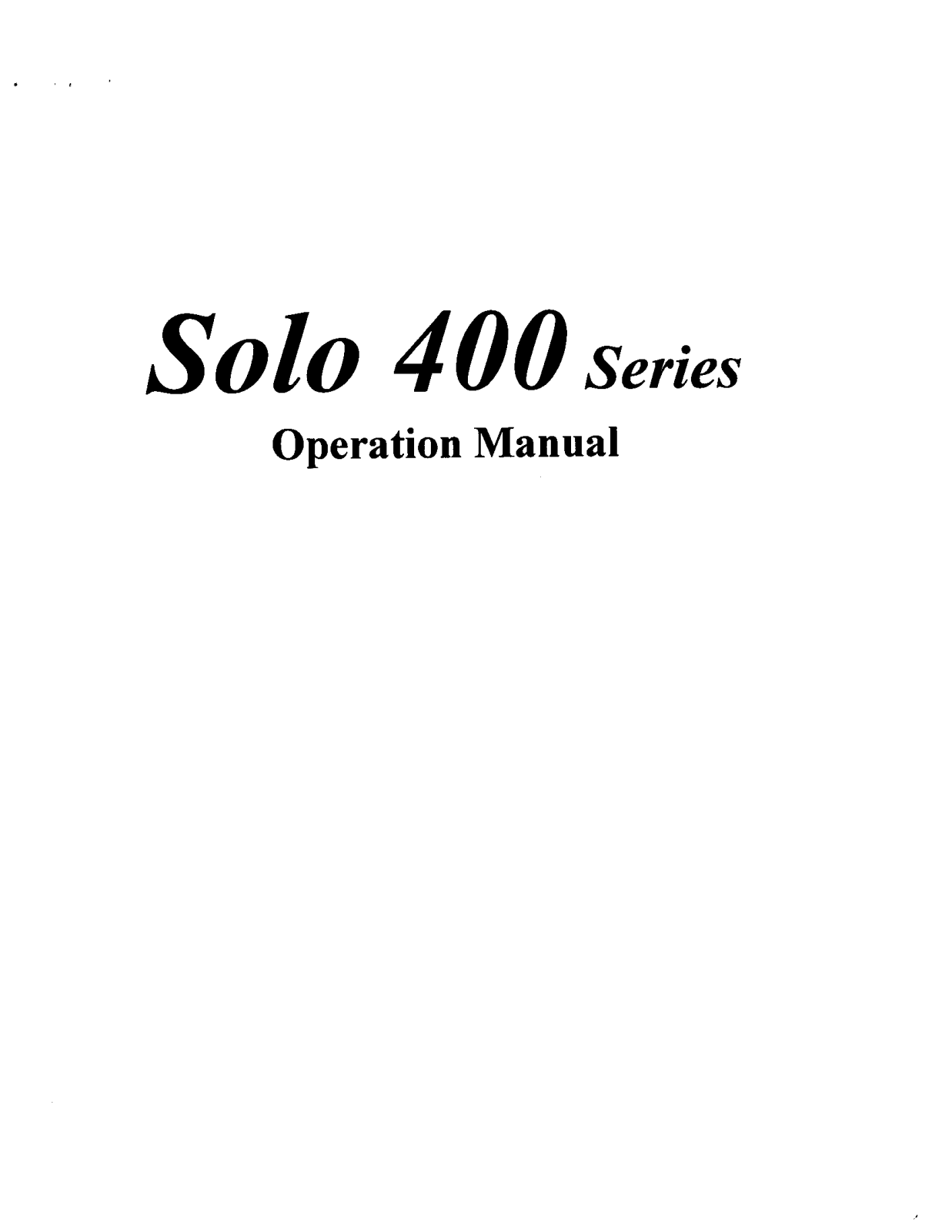 Fomotech SOLO420 Users Manual