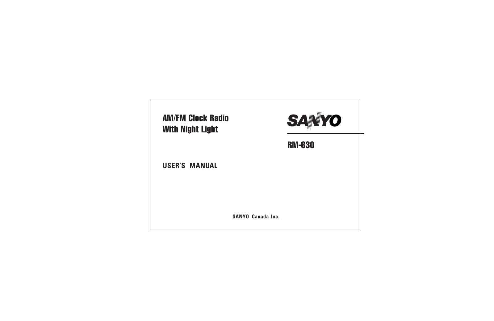 Sanyo RM-630 User Manual