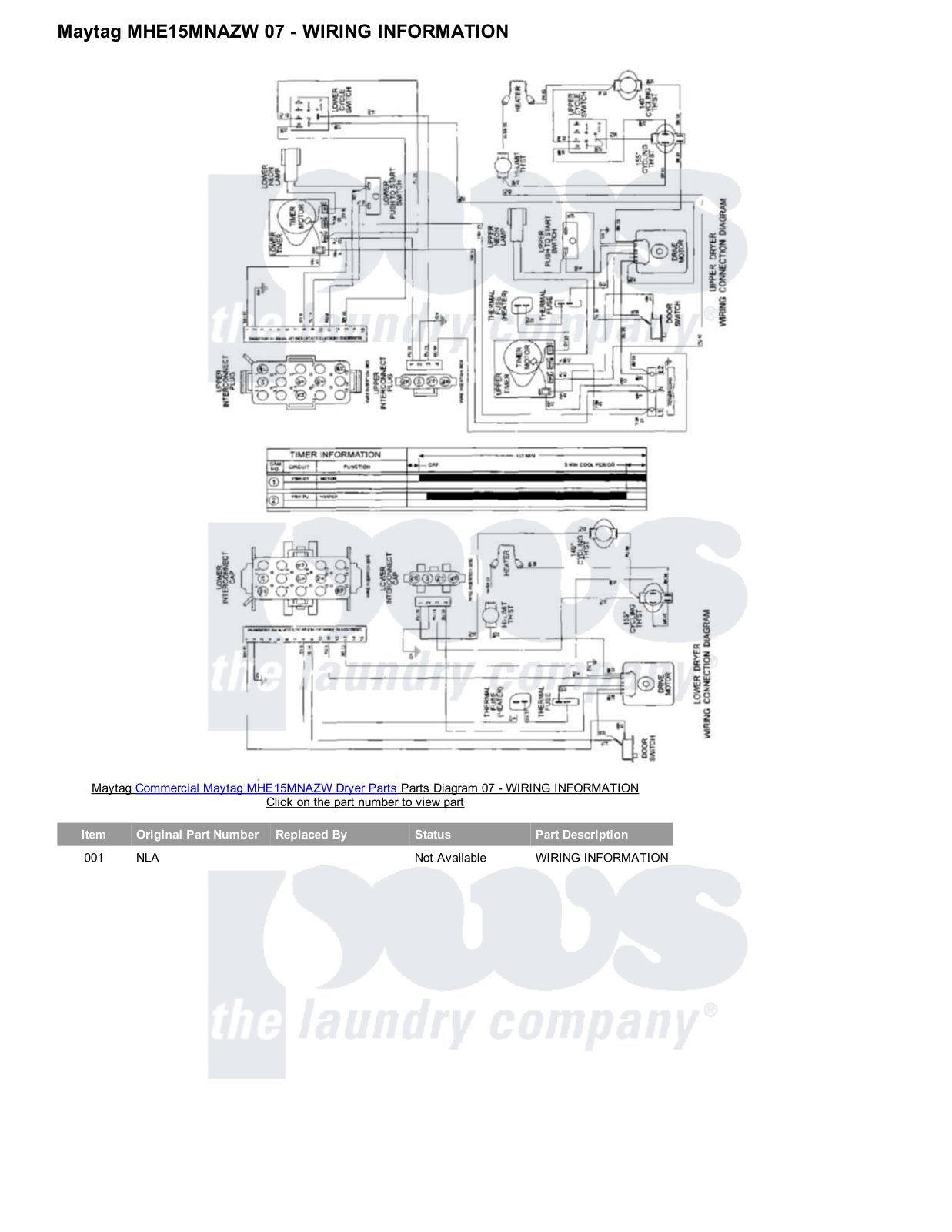 Maytag MHE15MNAZW Parts Diagram