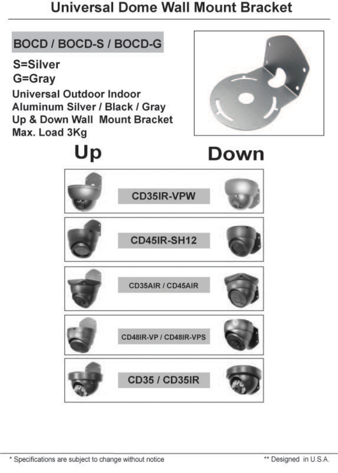 COP-USA B0CD-G, B0CD Specsheet