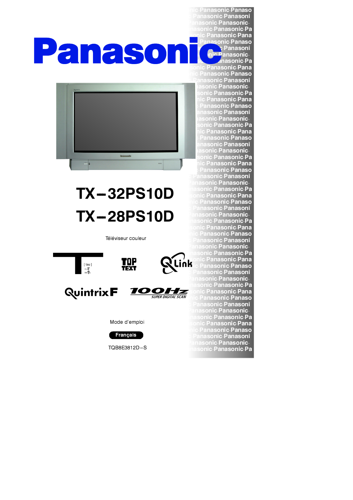 PANASONIC TX-32PS10D, TX-28PS10D User Manual