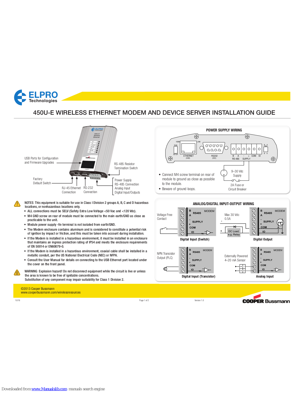 ELPRO 450U-E Installation Manual - ManualMachine.com